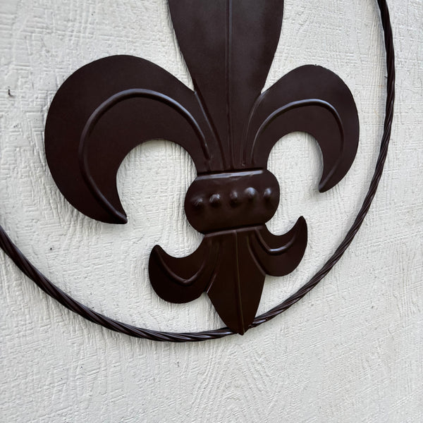 FLEUR DE LIS BRONZE METAL WALL ART SIGN WESTERN HOME DECOR HANDMADE NEW 12",18",24",32"