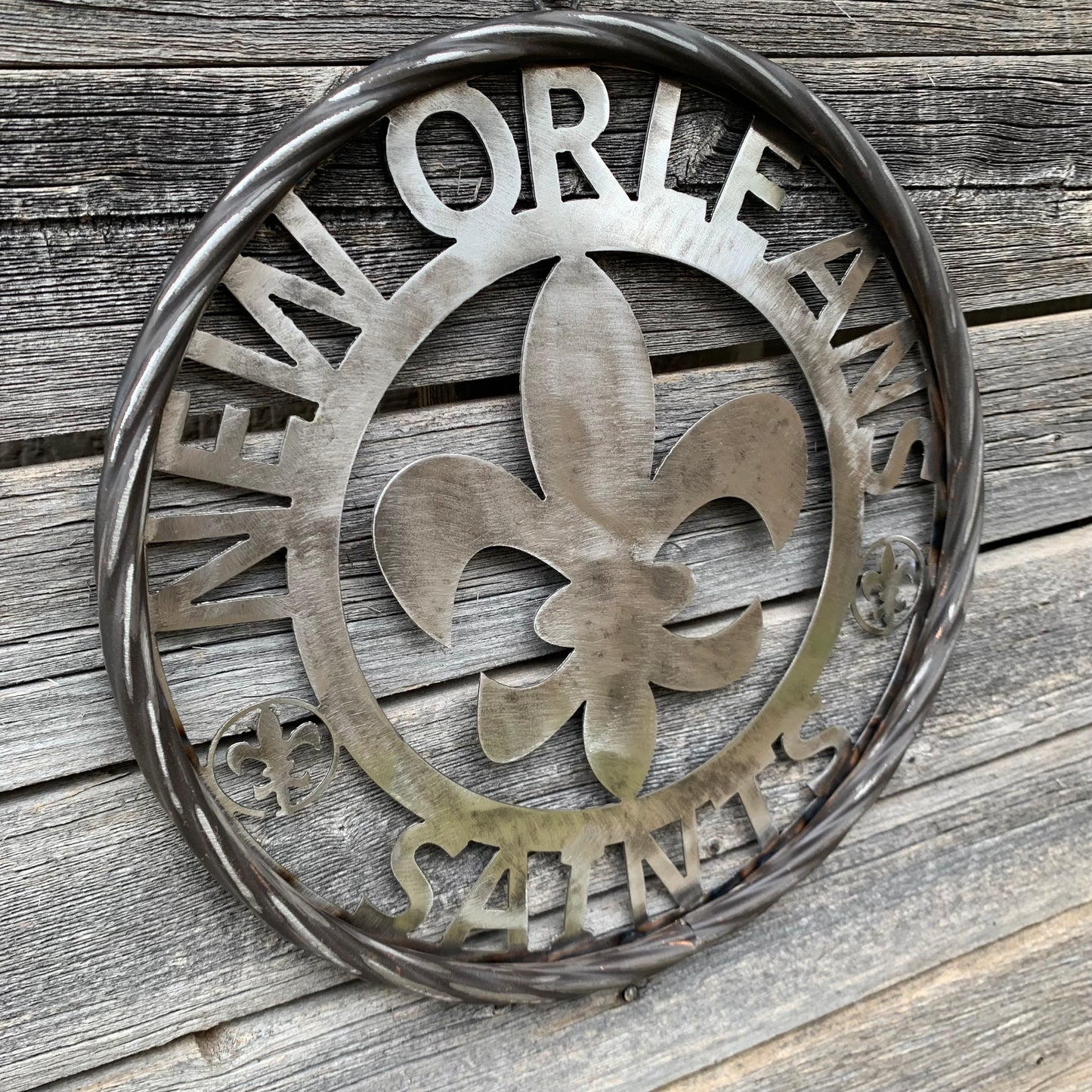 NEW ORLEANS SAINTS CUSTOM RAW METAL CRAFT SIGN WALL ART WESTERN HOME DECOR LASERCUT ART HANDMADE 12",18",24