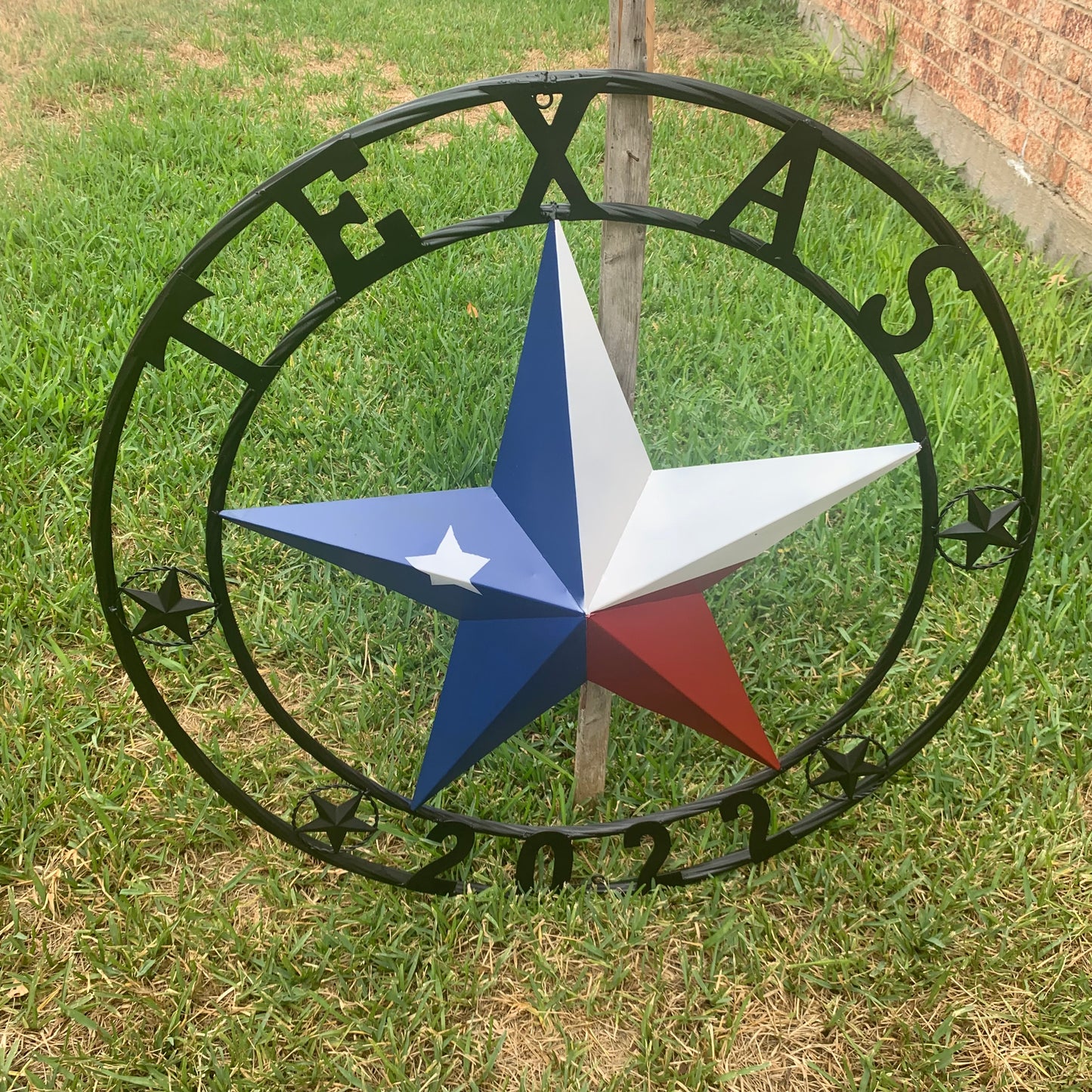 TEXAS 2022 STYLE CUSTOM NAME BARN STAR METAL LONESTAR 3d TWISTED BLACK ROPE RING WESTERN HOME DECOR   HANDMADE 24",32",36"