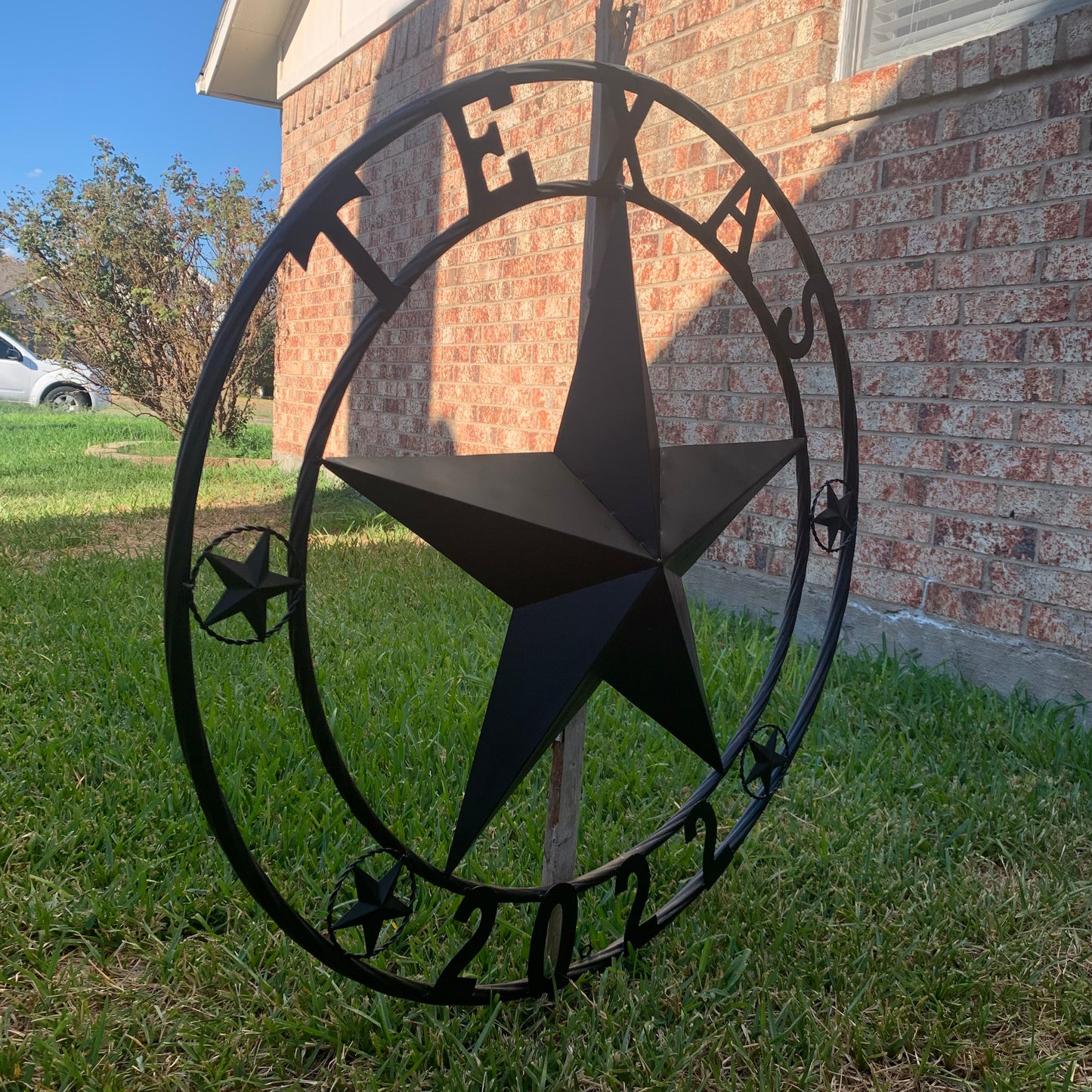 TEXAS 2022 STYLE CUSTOM NAME STAR BARN METAL LONE STAR 3d TWISTED ROPE RING WESTERN HOME DECOR RUSTIC  BLACK HANDMADE 24",32",34",36",40",42",44",46",50"