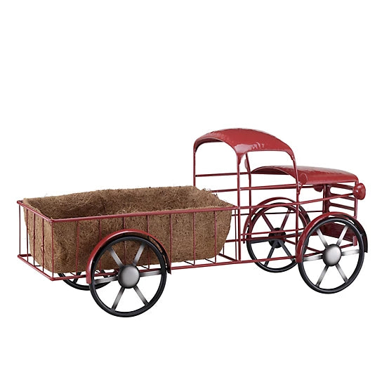 32" RED TRUCK PLANTER PICKUP TRUCK METAL ART VINTAGE GARDEN ART WESTERN HOME DECOR HANDMADE NEW #EH13010