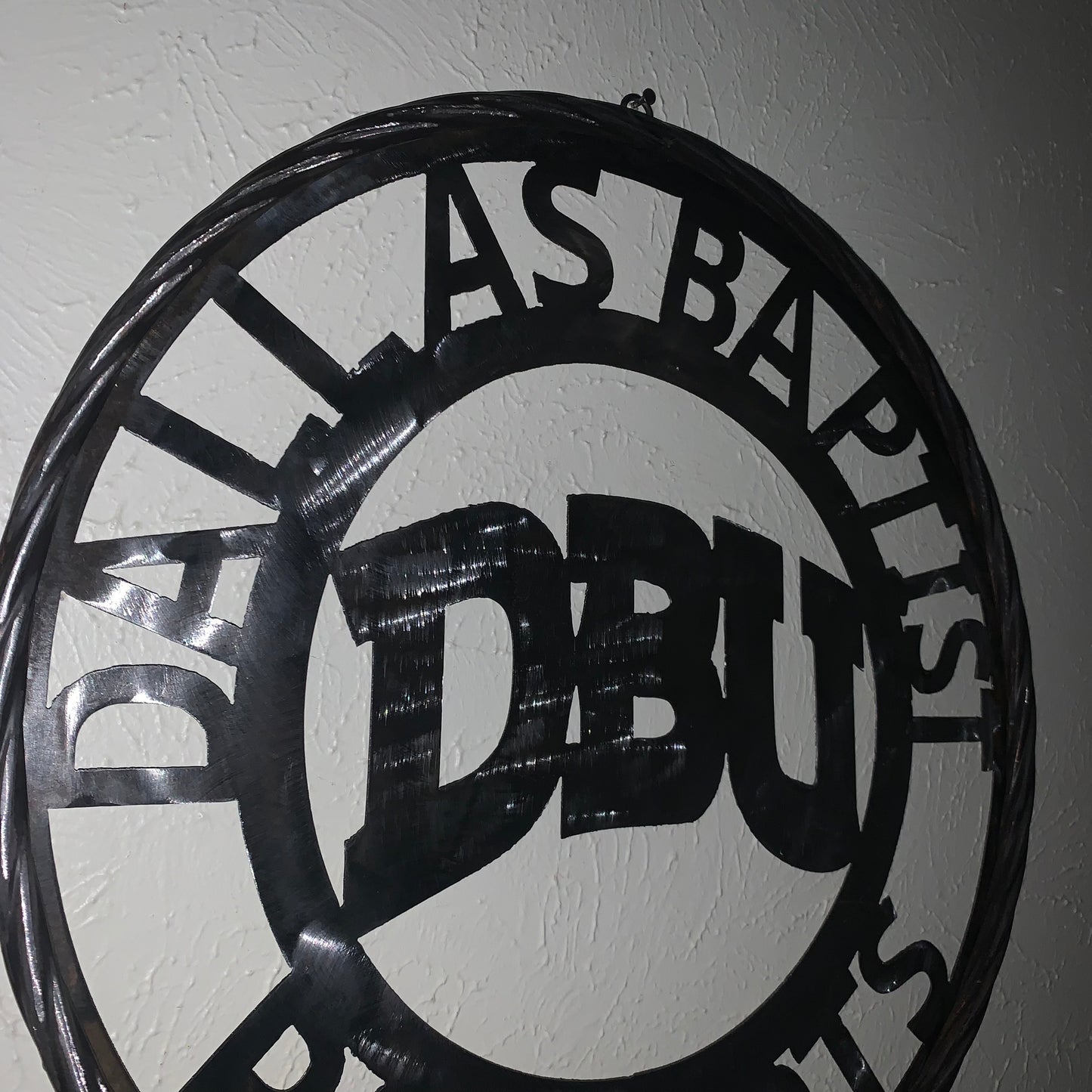 DBU DALLAS BAPTIST PATRIOTS CUSTOM RAW METAL NO PAINT VINTAGE METAL CRAFT SIGN TEAM WESTERN HOME DECOR HANDMADE