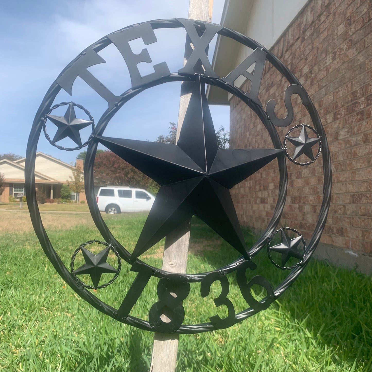 TEXAS 1836 BLACK BARN STAR METAL LONESTAR WESTERN HOME DECOR HANDMADE NEW 16",24",36",50"