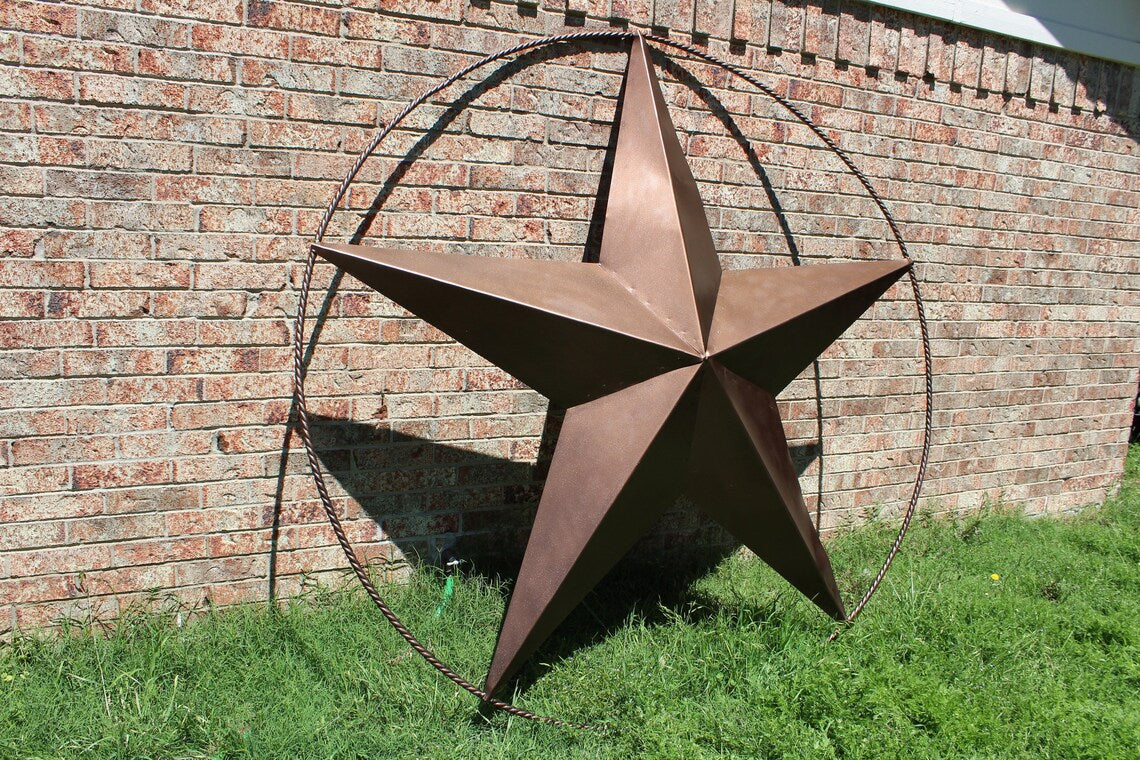 4,5,6,8 FOOT TEXAS GIANT LONE STAR BARN STAR METAL RUSTIC BRONZE COPPER WALL ART WESTERN HOME DECOR HANDMADE NEW #EH10523