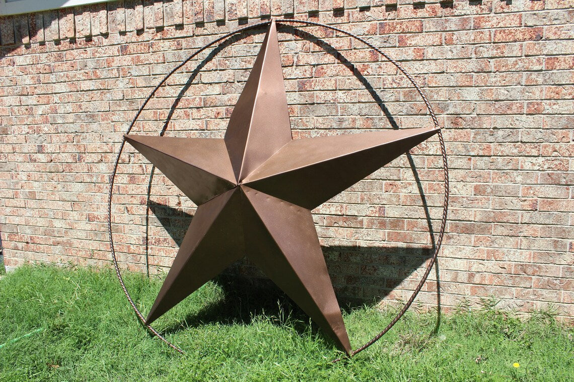 4,5,6,8 FOOT TEXAS GIANT LONE STAR BARN STAR METAL RUSTIC BRONZE COPPER WALL ART WESTERN HOME DECOR HANDMADE NEW #EH10523