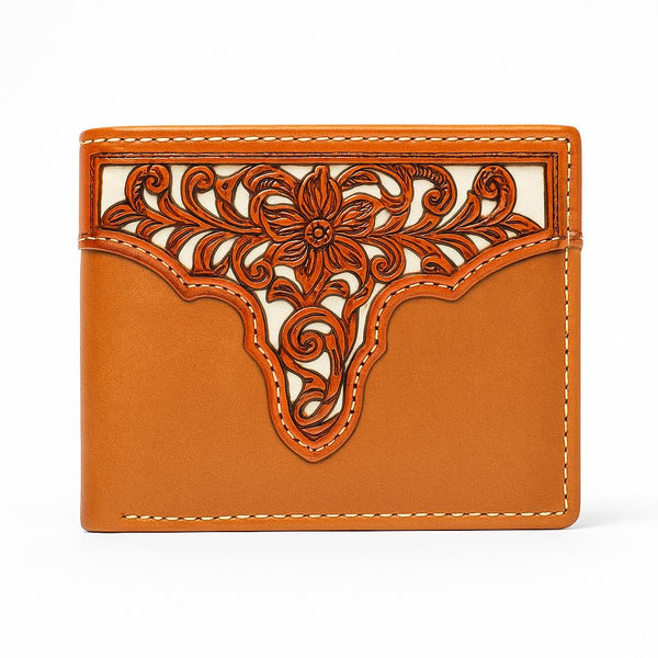 MEN'S WALLET GENUINE LEATHER BIFOLD WESTERN STYLE WALLET NEW