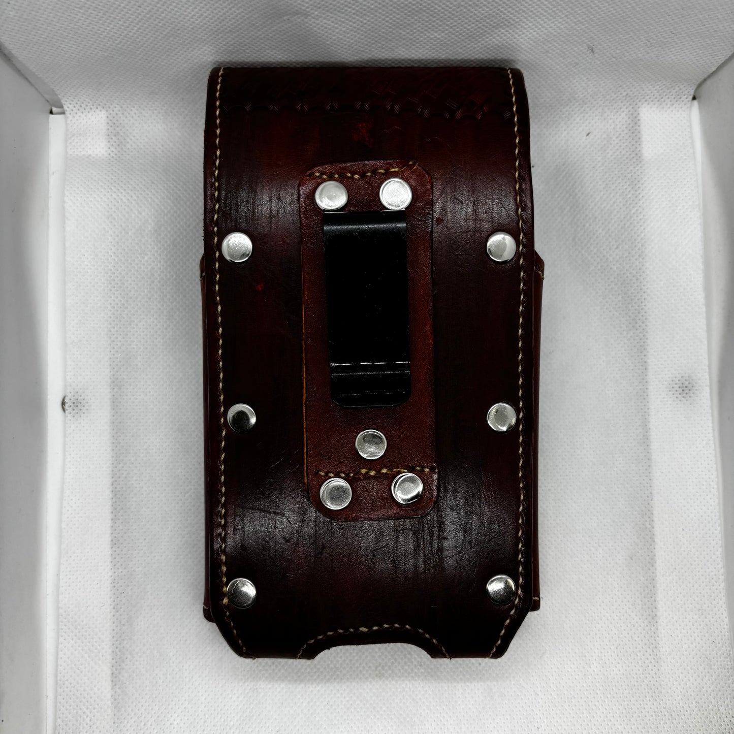 7" LONE STAR LEATHER HOLSTER BROWN STAR POUCH EXTRA LARGE  BELT LOOP CLIP CELL PHONE CASE UNIVERSAL HANDMADE #EH13808