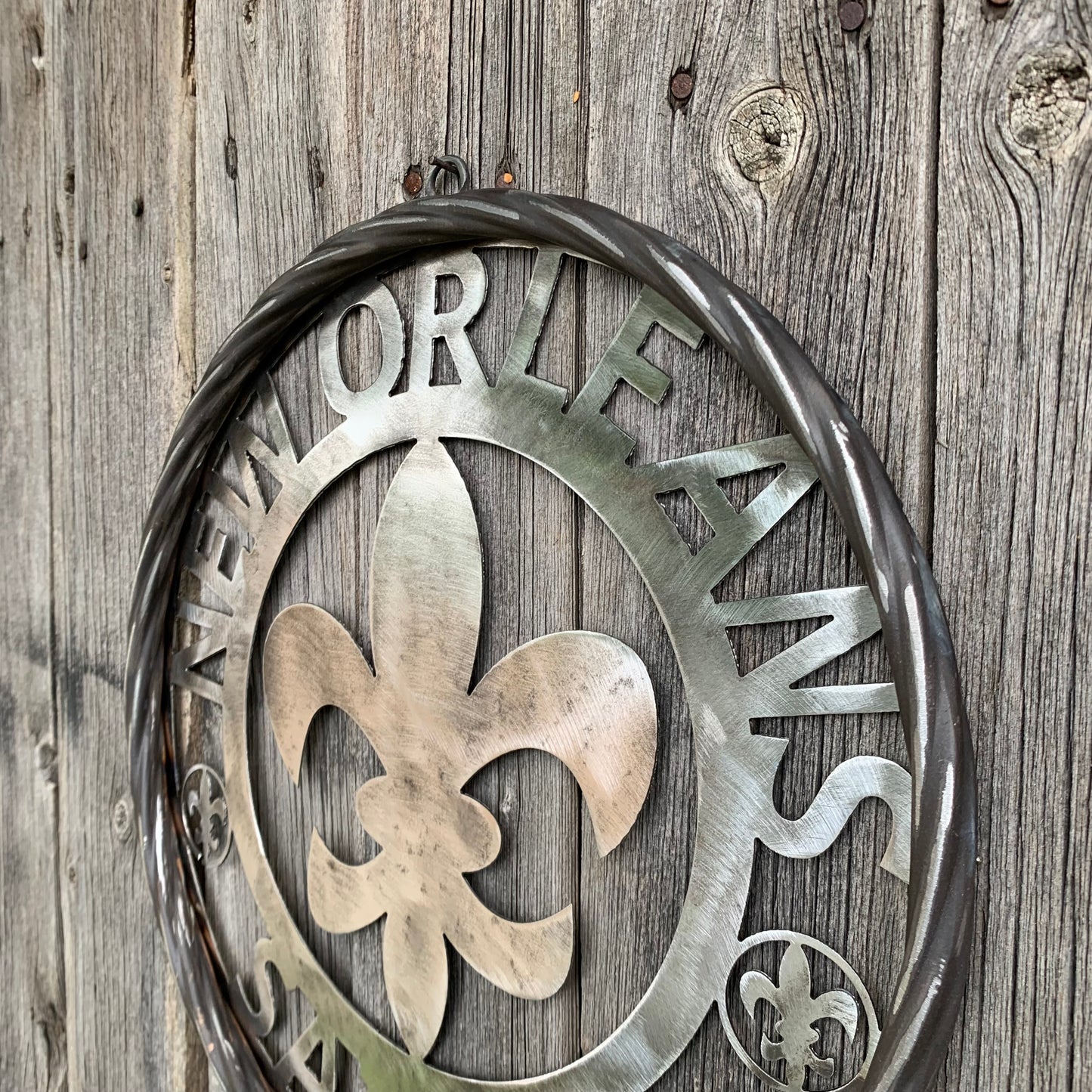NEW ORLEANS SAINTS CUSTOM RAW METAL CRAFT SIGN WALL ART WESTERN HOME DECOR LASERCUT ART HANDMADE 12",18",24