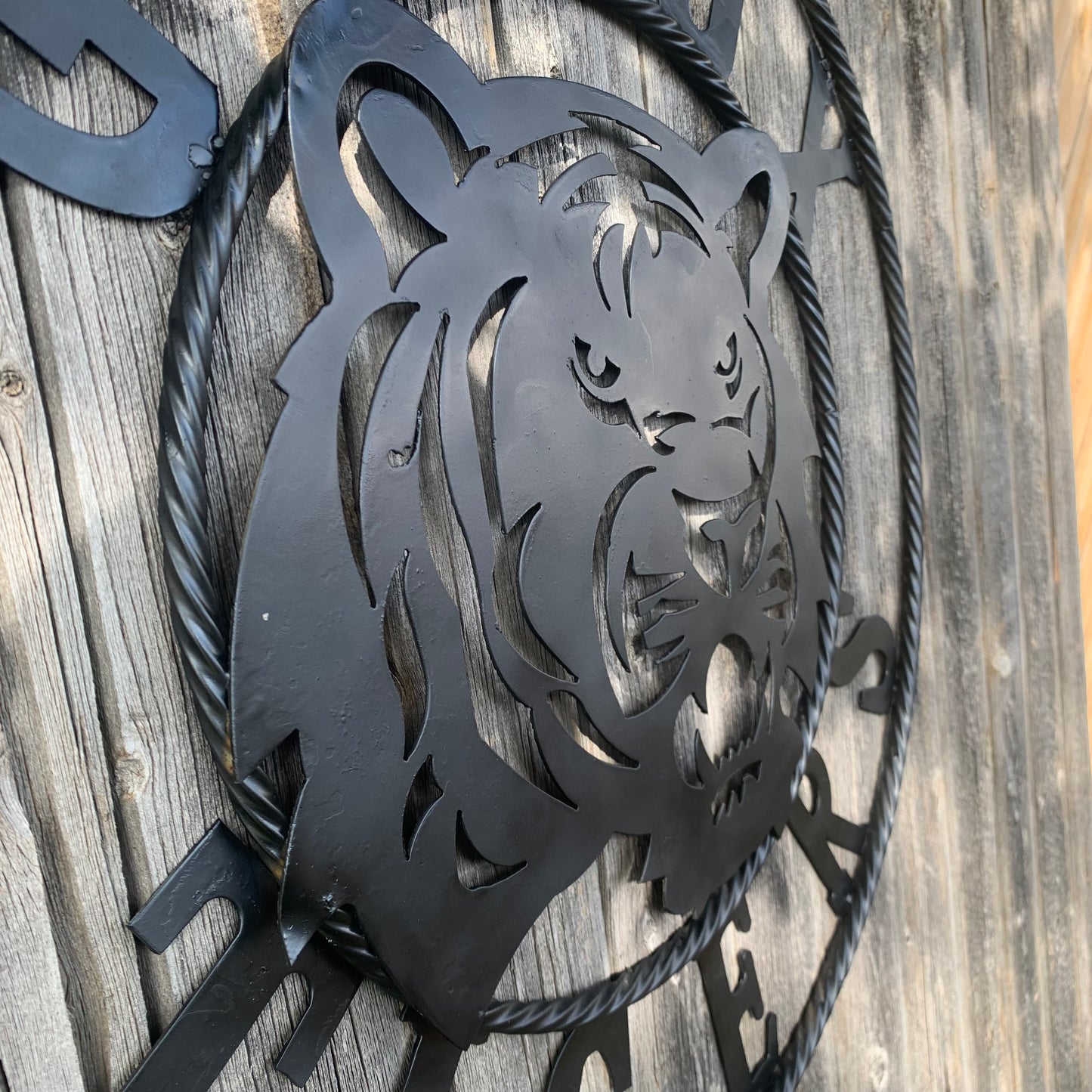 GEAUX TIGERS BLACK CUSTOM METAL VINTAGE CRAFT SIGN TEAM HANDMADE