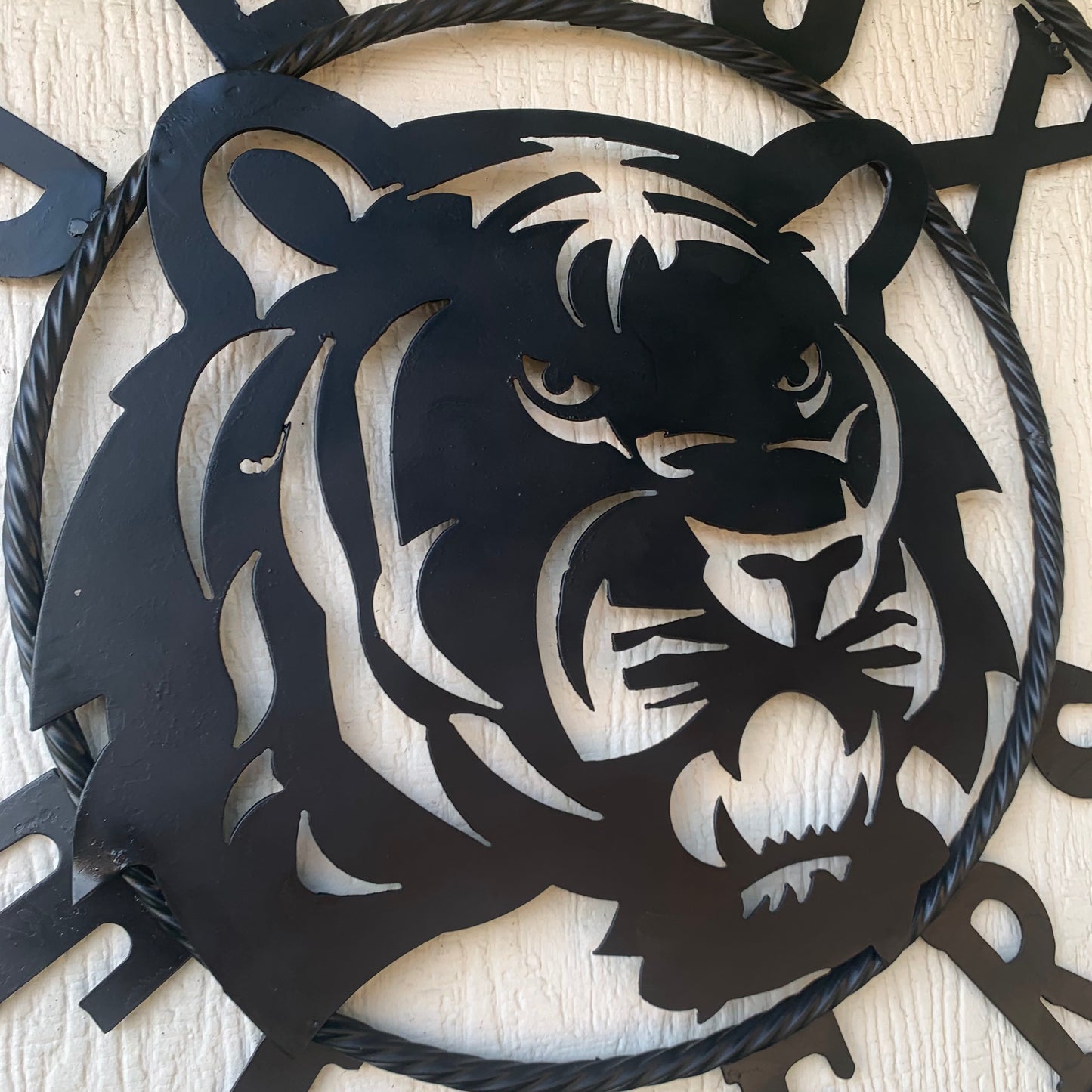 GEAUX TIGERS BLACK CUSTOM METAL VINTAGE CRAFT SIGN TEAM HANDMADE