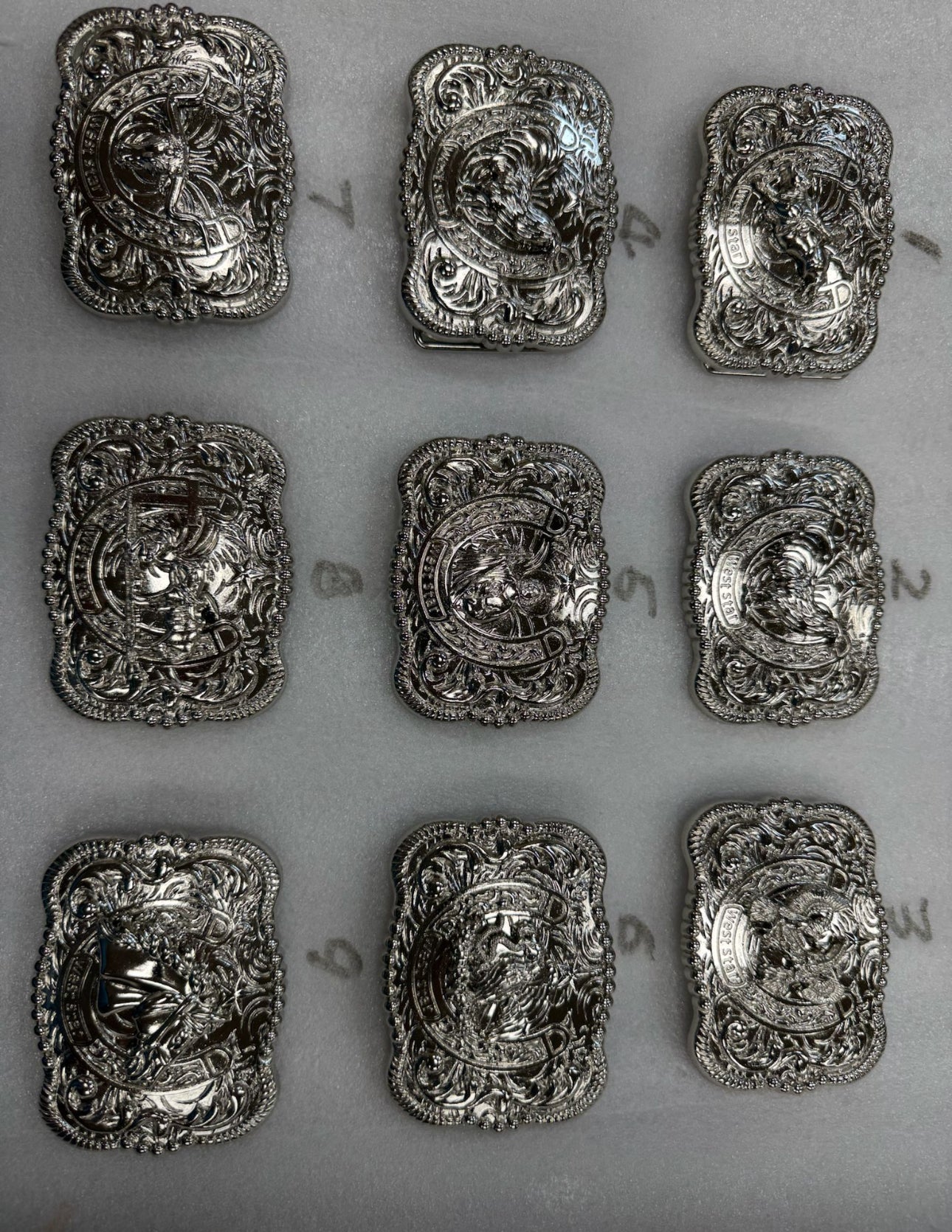 BELT BUCKLE MULTI STYLE  WESTERN METAL BUCKLE FASHION ART 4.5" X 3.5" #WS