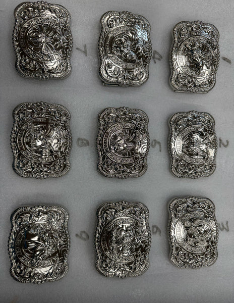 BELT BUCKLE MULTI STYLE  WESTERN METAL BUCKLE FASHION ART 4.5" X 3.5" #WS