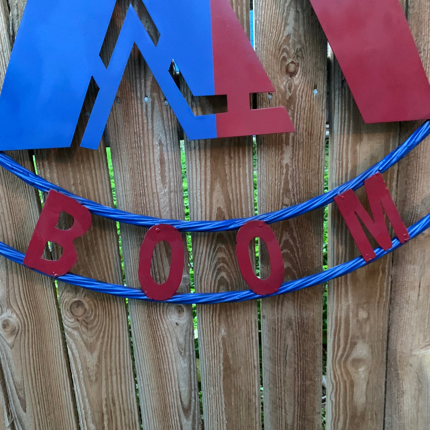 #EH11299 CUSTOM NAME XR ROOFING STYLE SIGN RED,WHITE & BLUE TEXAS FLAG LOGO HANDMADE