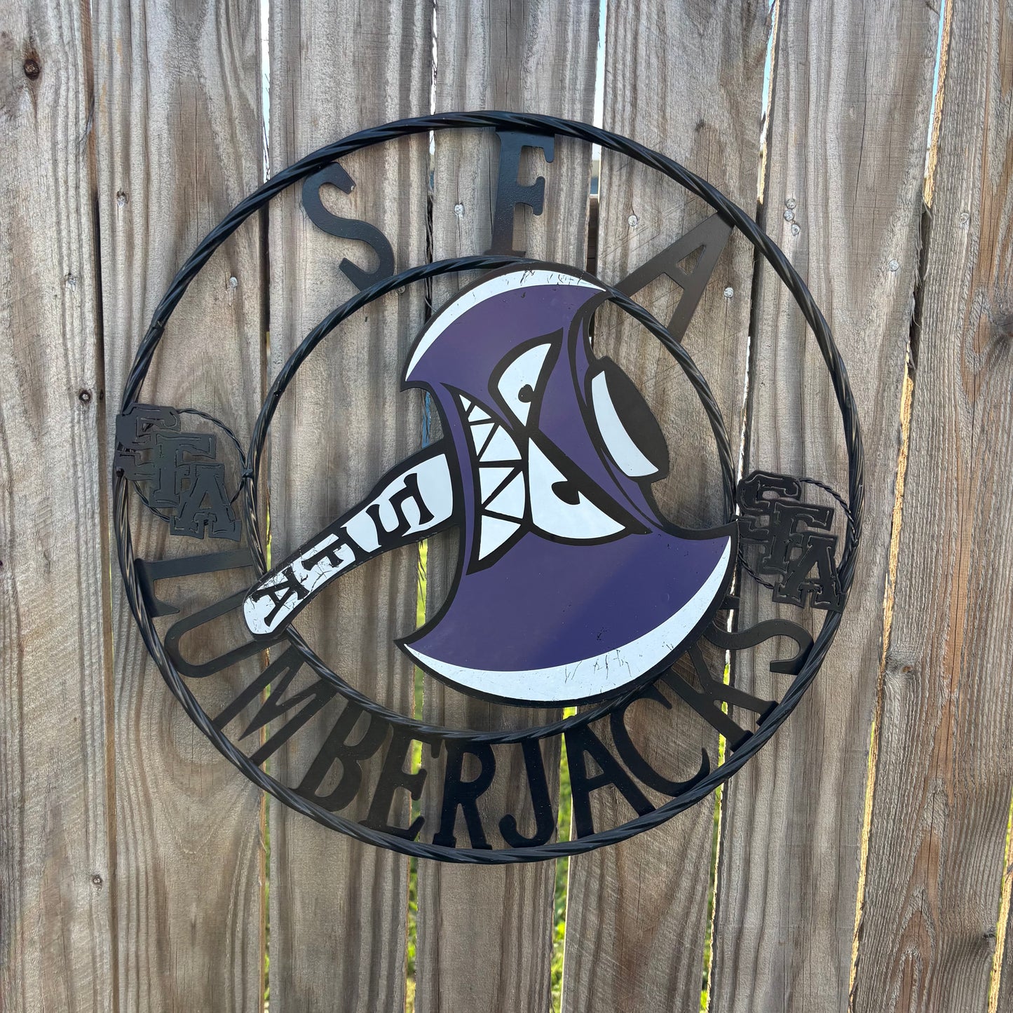 SFA LUMBERJACKS CUSTOM METAL VINTAGE CRAFT SIGN WALL ART TEAM SIGN HANDMADE