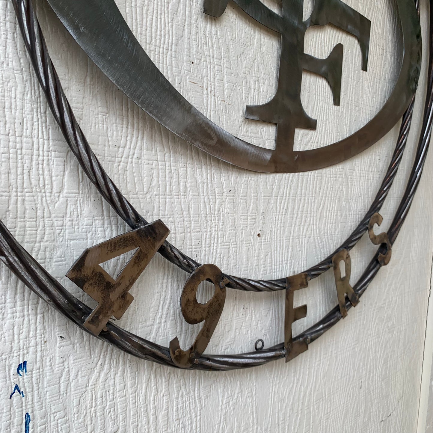 36" SAN FRANCISCO 49ERS CUSTOM RAW METAL VINTAGE CRAFT TEAM SIGN HAND MADE IN USA