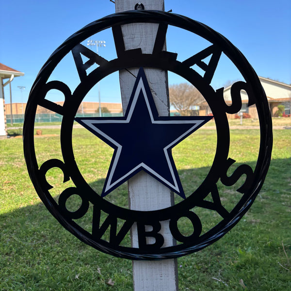 18",24",36" DALLAS COWBOYS METAL WALL ART WESTERN HOME DECOR VINTAGE RUSTIC BRONZE NEW #EH12316