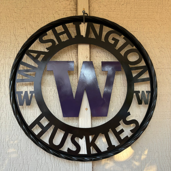 12", 18", 24", 32" WASHINGTON HUSKIES CUSTOM METAL VINTAGE CRAFT TEAM SIGN HANDMADE 36",40",44",50"