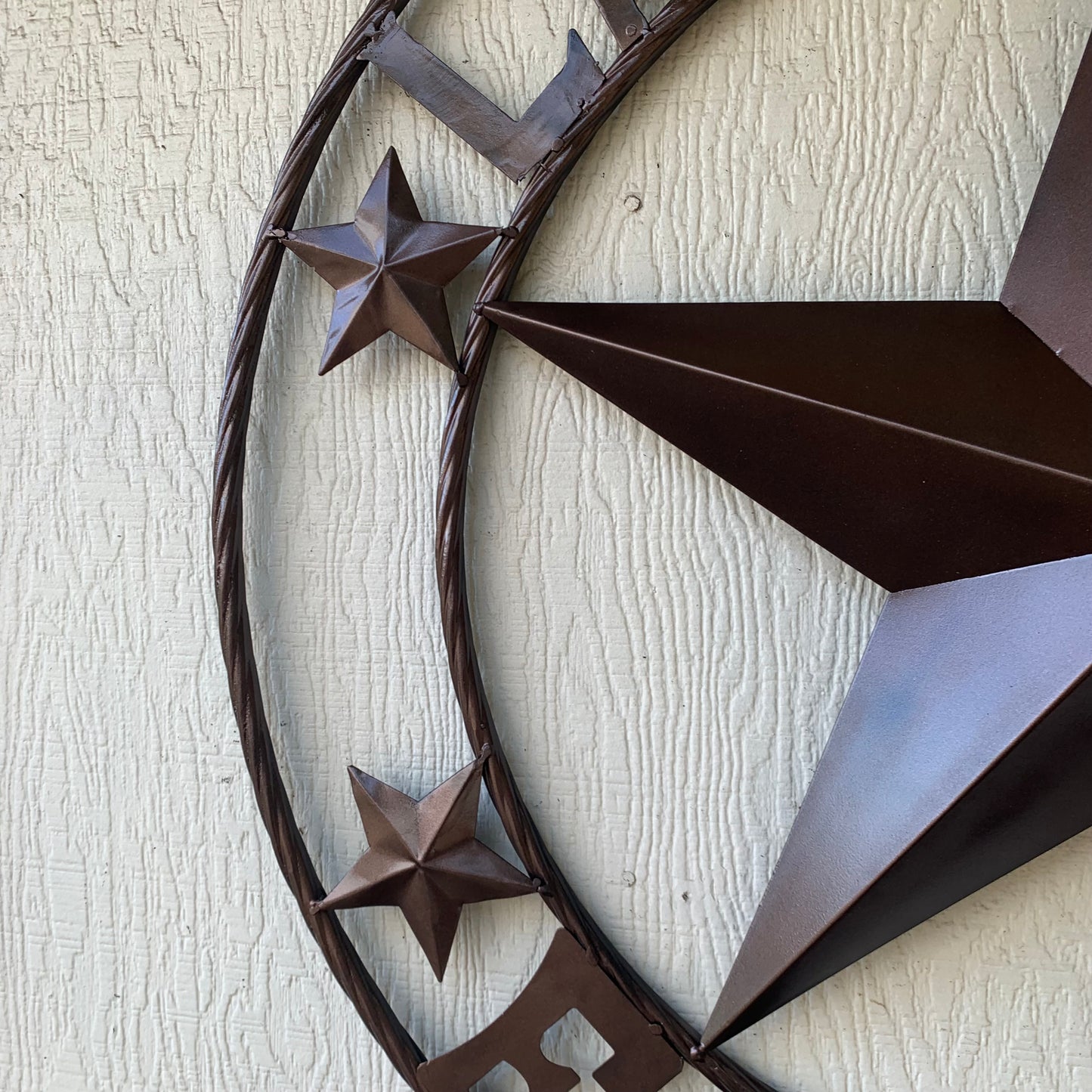 LAWN SQUAD STYLE CUSTOM BARN STAR NAME YOUR CUSTOM NAME STAR METAL NAME BARN STAR WITH TWISTED ROPE RING DESIGN METAL WALL 3d STAR ART WESTERN HOME DECOR RUSTIC BRONZE NEW