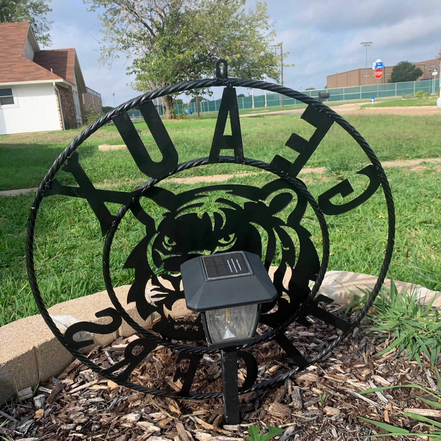 GEAUX TIGERS BLACK CUSTOM METAL VINTAGE CRAFT SIGN TEAM HANDMADE