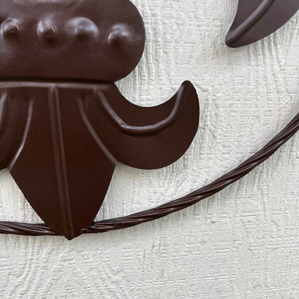 FLEUR DE LIS BRONZE METAL WALL ART SIGN WESTERN HOME DECOR HANDMADE NEW 12",18",24",32"