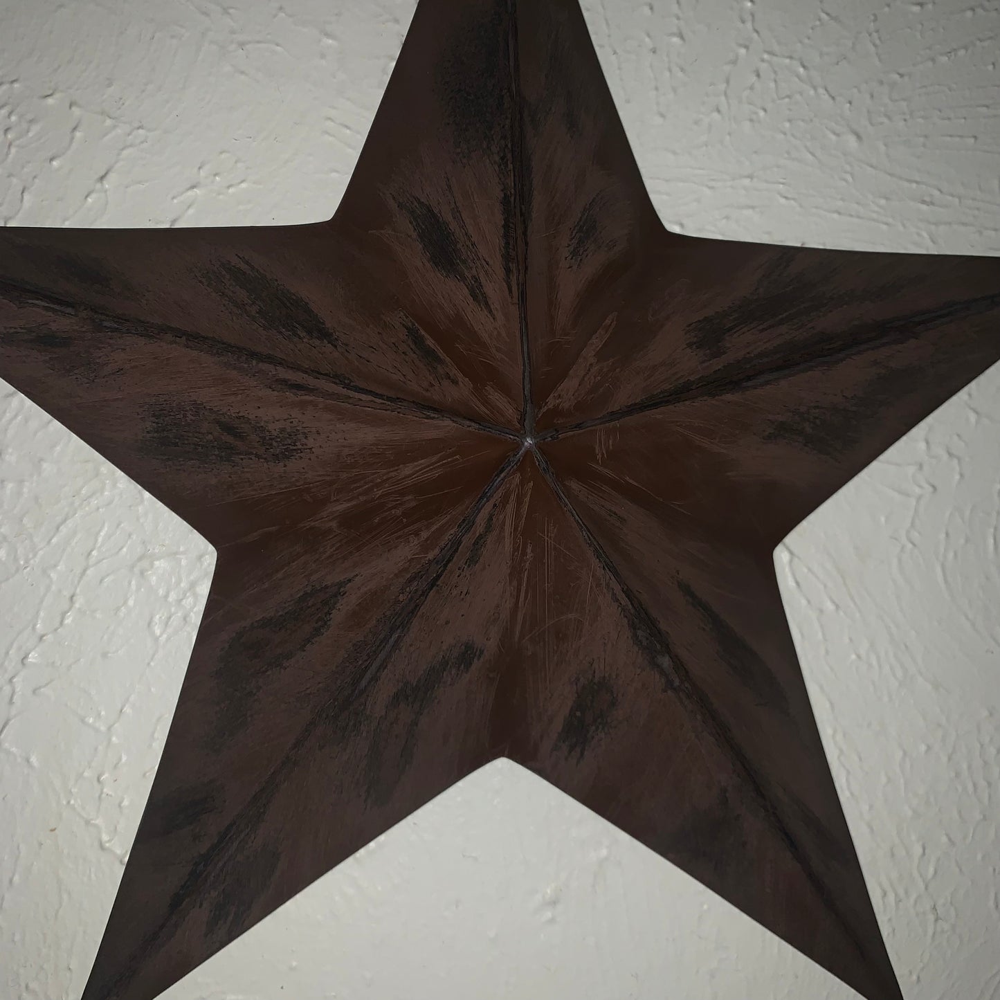 DISTRESSED BROWN TWO TONE BARN STAR METAL ART WESTERN HOME DECOR HANDMADE NEW