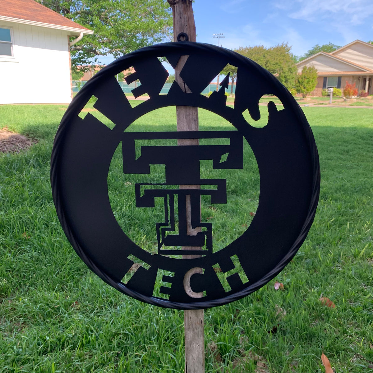12",18",24",32",36" TEXAS TECH RUSTIC BLACK CUSTOM METAL VINTAGE CRAFT TEAM SIGN HANDMADE TO ORDER