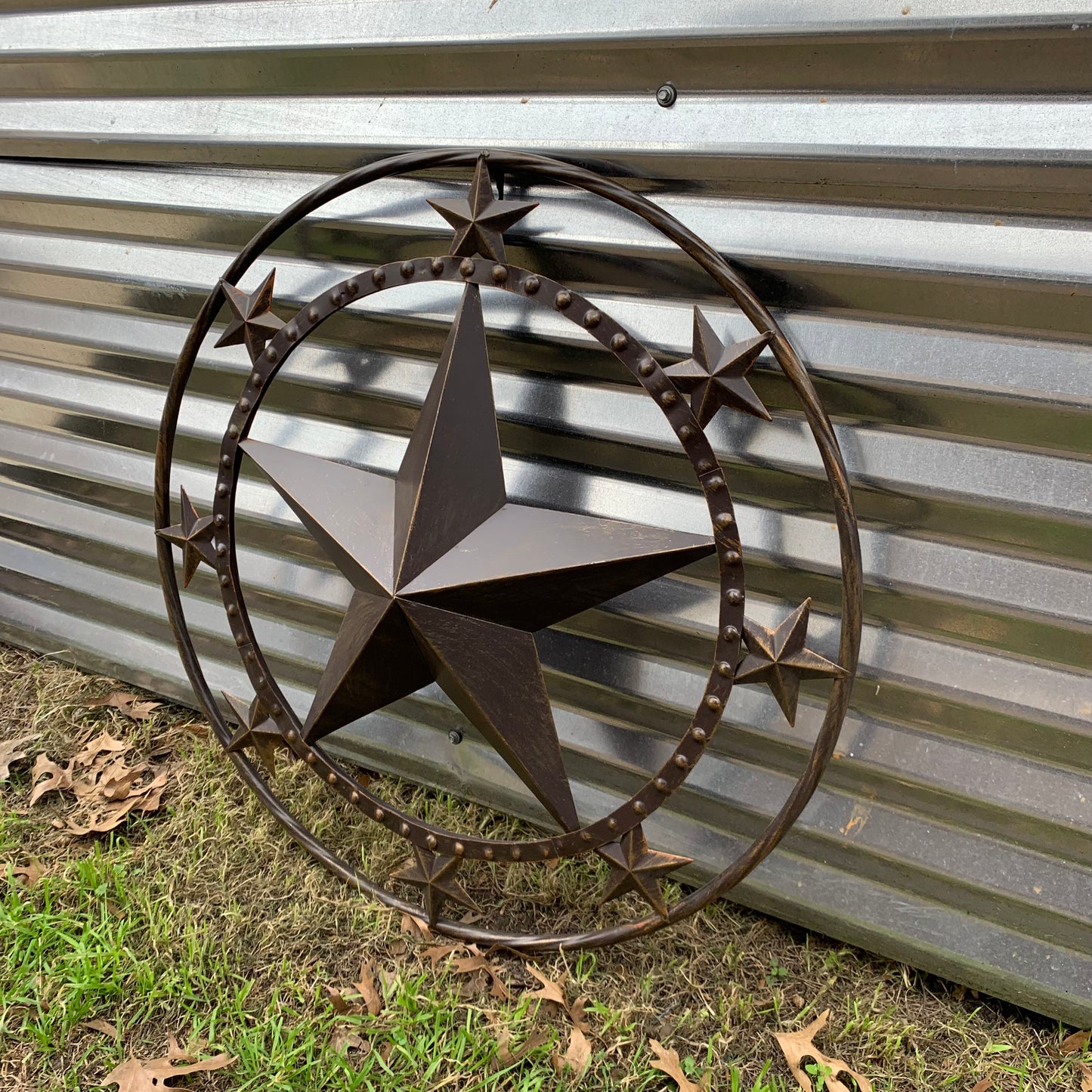 24" MULTI STAR BEADED COLIBROX BARN STAR METAL LONESTAR WESTERN HOME DECOR HANDMADE RUSTIC DARK BRONZE NEW