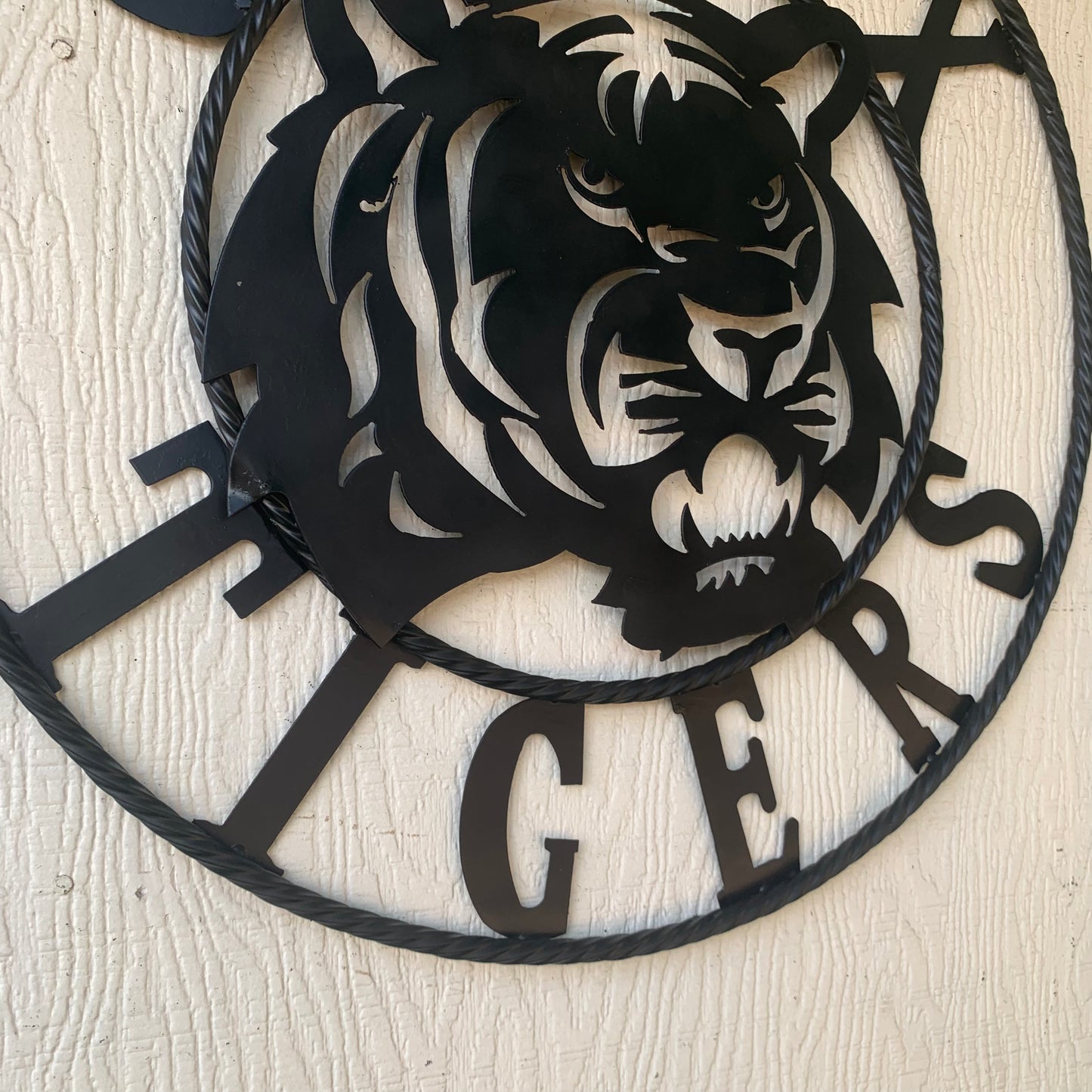GEAUX TIGERS BLACK CUSTOM METAL VINTAGE CRAFT SIGN TEAM HANDMADE
