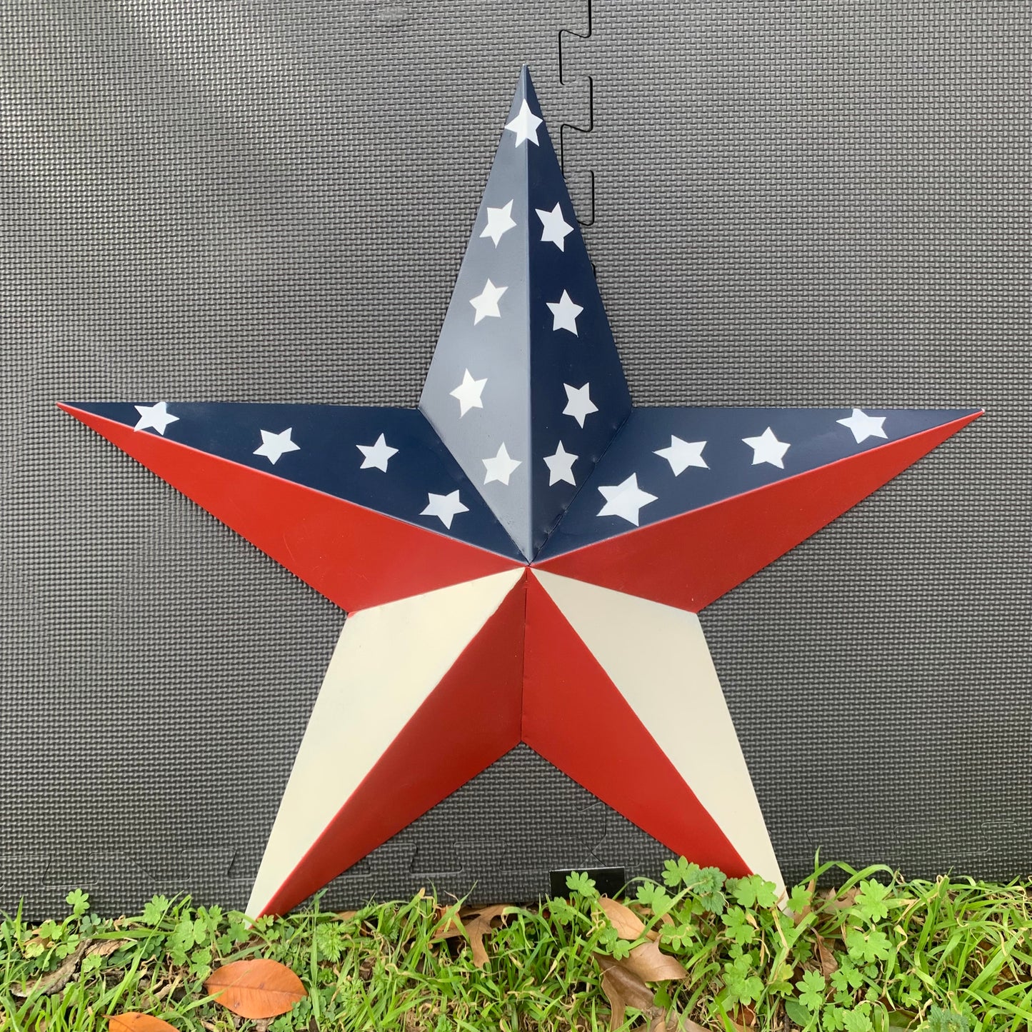 16",24",30",36" USA AMERICAN FLAG STAR RED WHITE & BLUE METAL BARN STAR STYLE# 6 HANDMADE #EH13523