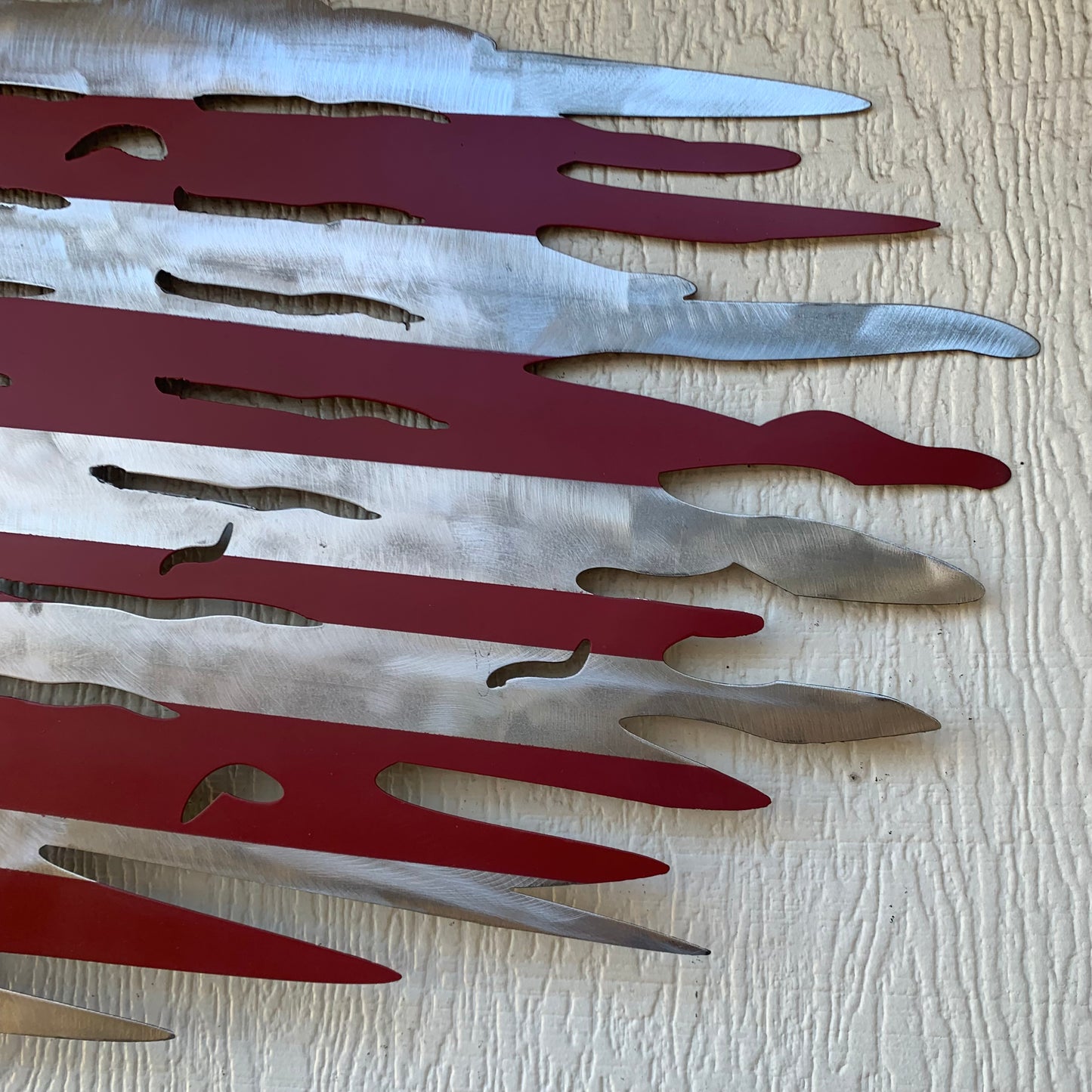 USA TATTERED AMERICAN FLAG METAL WALL ART WESTERN HOME DECOR HANDMADE NEW