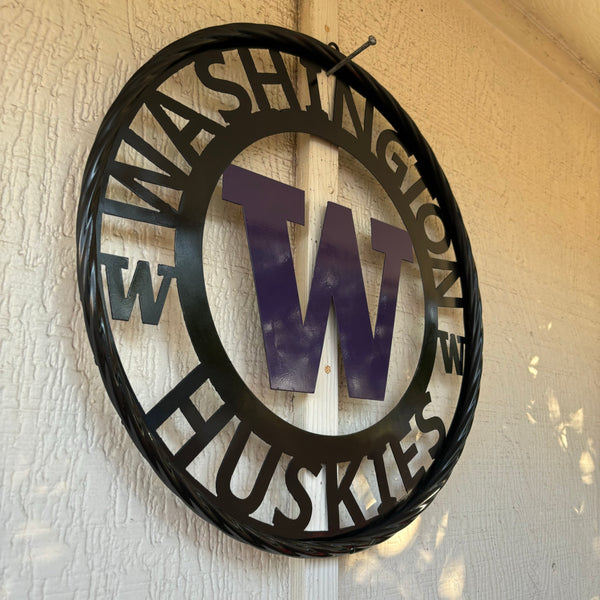 12", 18", 24", 32" WASHINGTON HUSKIES CUSTOM METAL VINTAGE CRAFT TEAM SIGN HANDMADE 36",40",44",50"