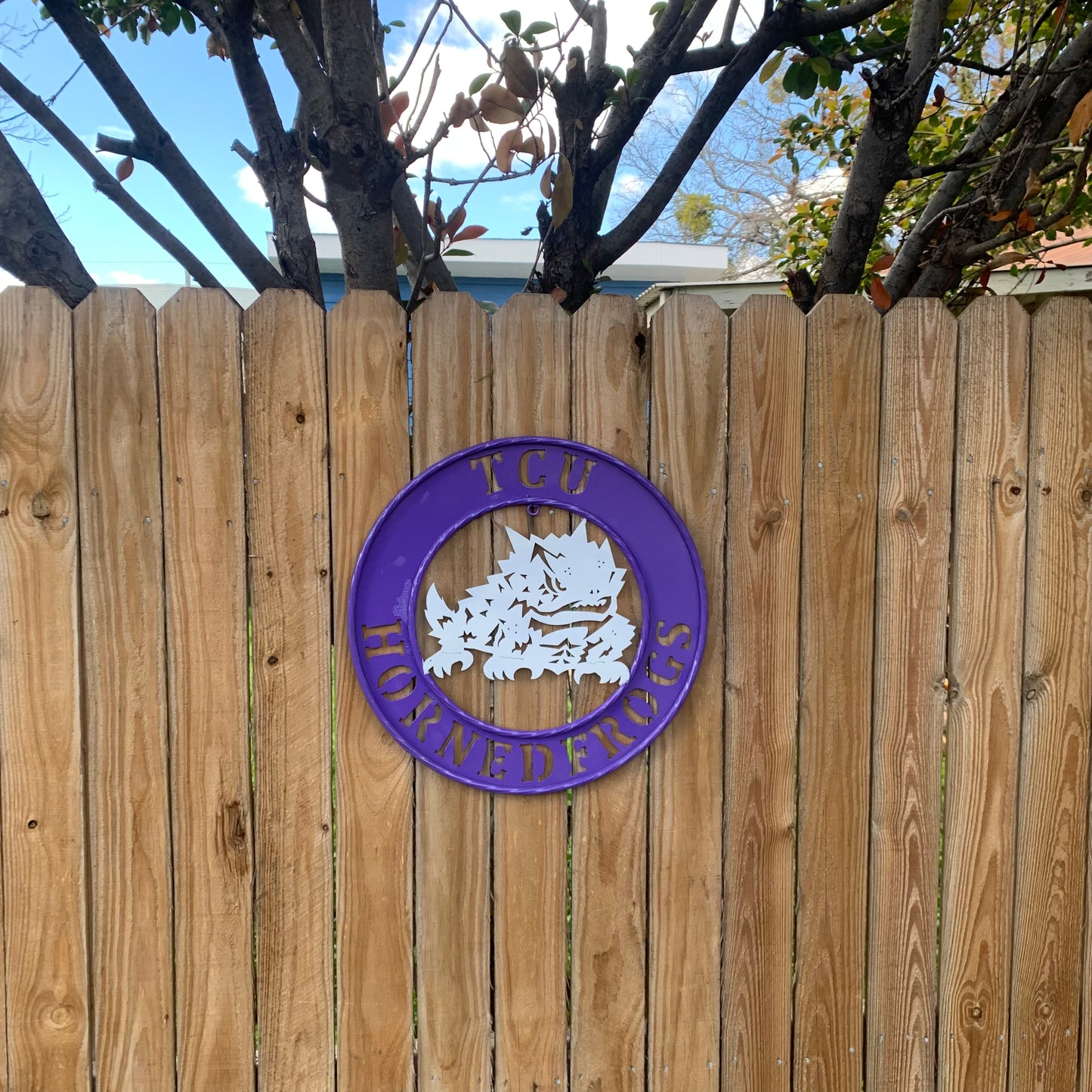 18",24",32" TCU HORNED FROGS CUSTOM METAL VINTAGE CRAFT TEAM SIGN WESTERN HOME DECOR HANDMADE