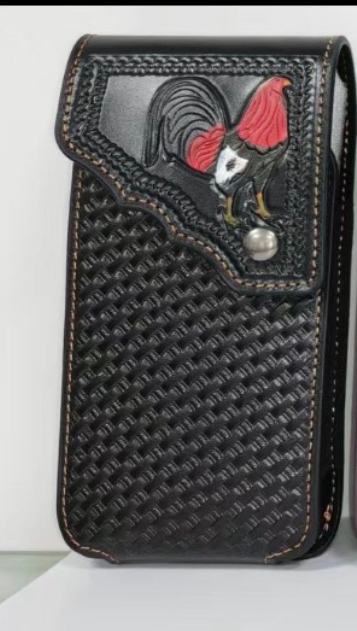 7" ROOSTER PHONE HOLSTER LEATHER LARGE BELT LOOP CASE UNIVERSAL HANDMADE