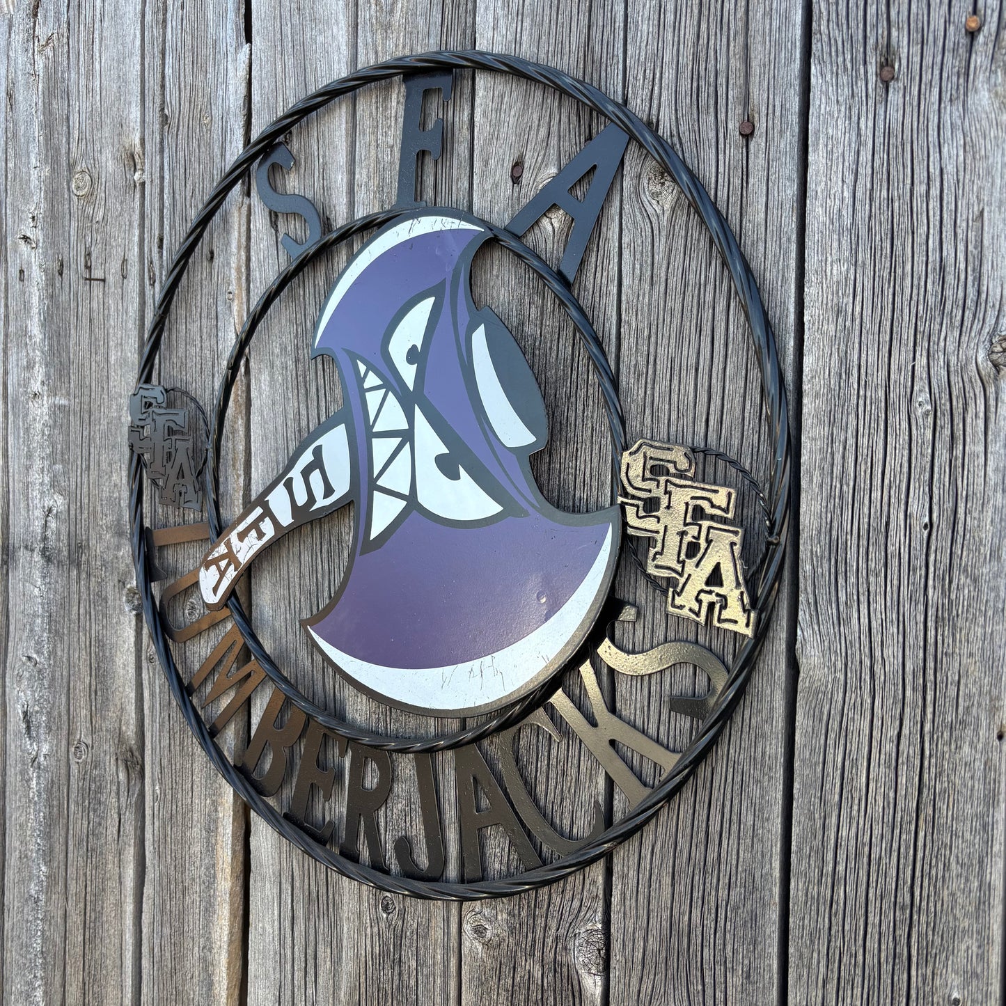 SFA LUMBERJACKS CUSTOM METAL VINTAGE CRAFT SIGN WALL ART TEAM SIGN HANDMADE