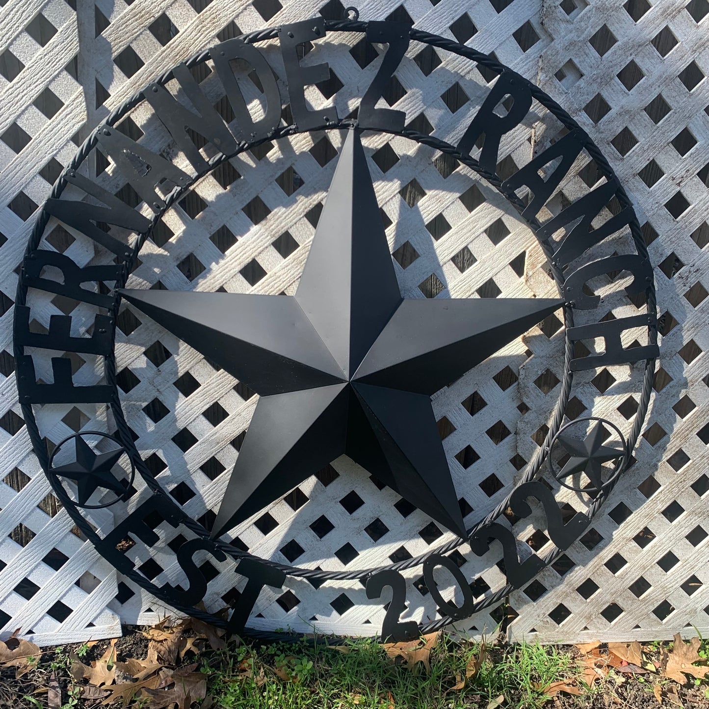 FERNANDEZ RANCH STYLE YOUR CUSTOM NAME STAR BARN STAR METAL LONE STAR WESTERN HOME DECOR RUSTIC BLACK HANDMADE 24",32",36",50"