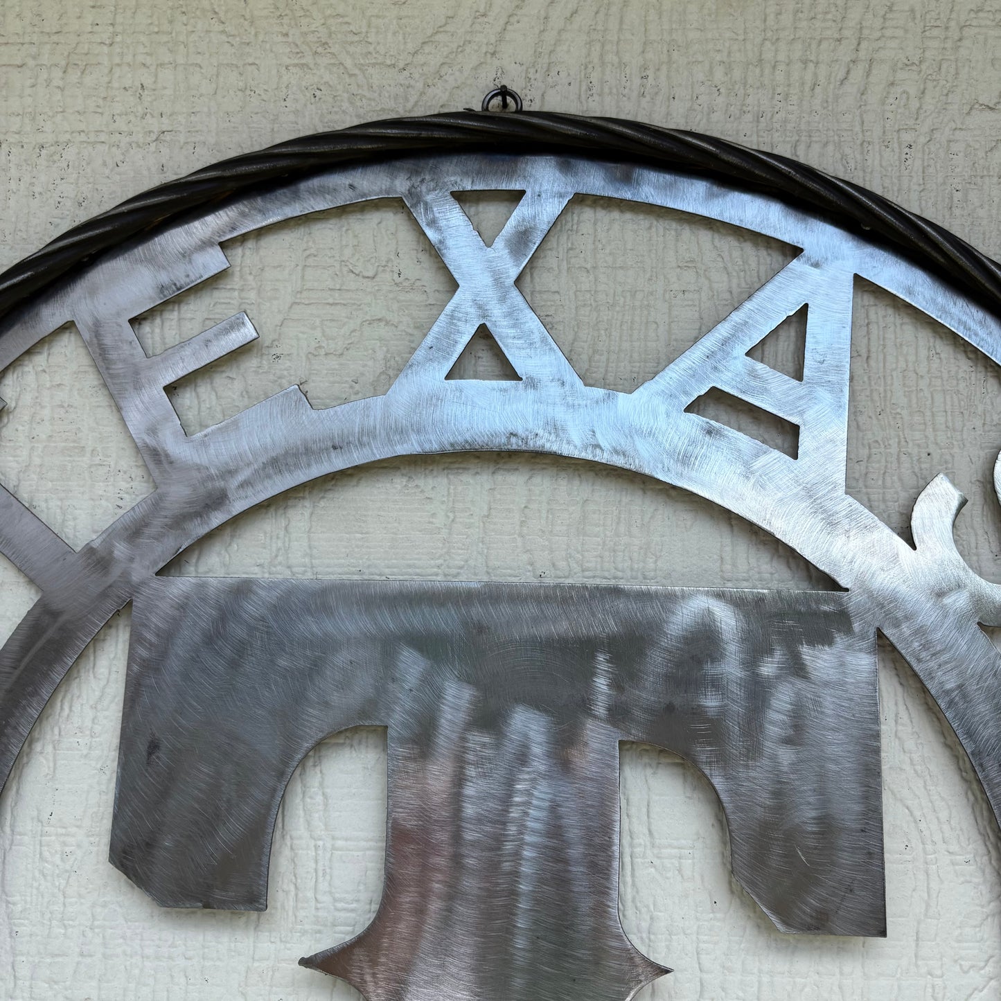 TEXAS RANGERS CUSTOM RAW METAL VINTAGE CRAFT TEAM SIGN TWISTED ROPE RING HANDMADE