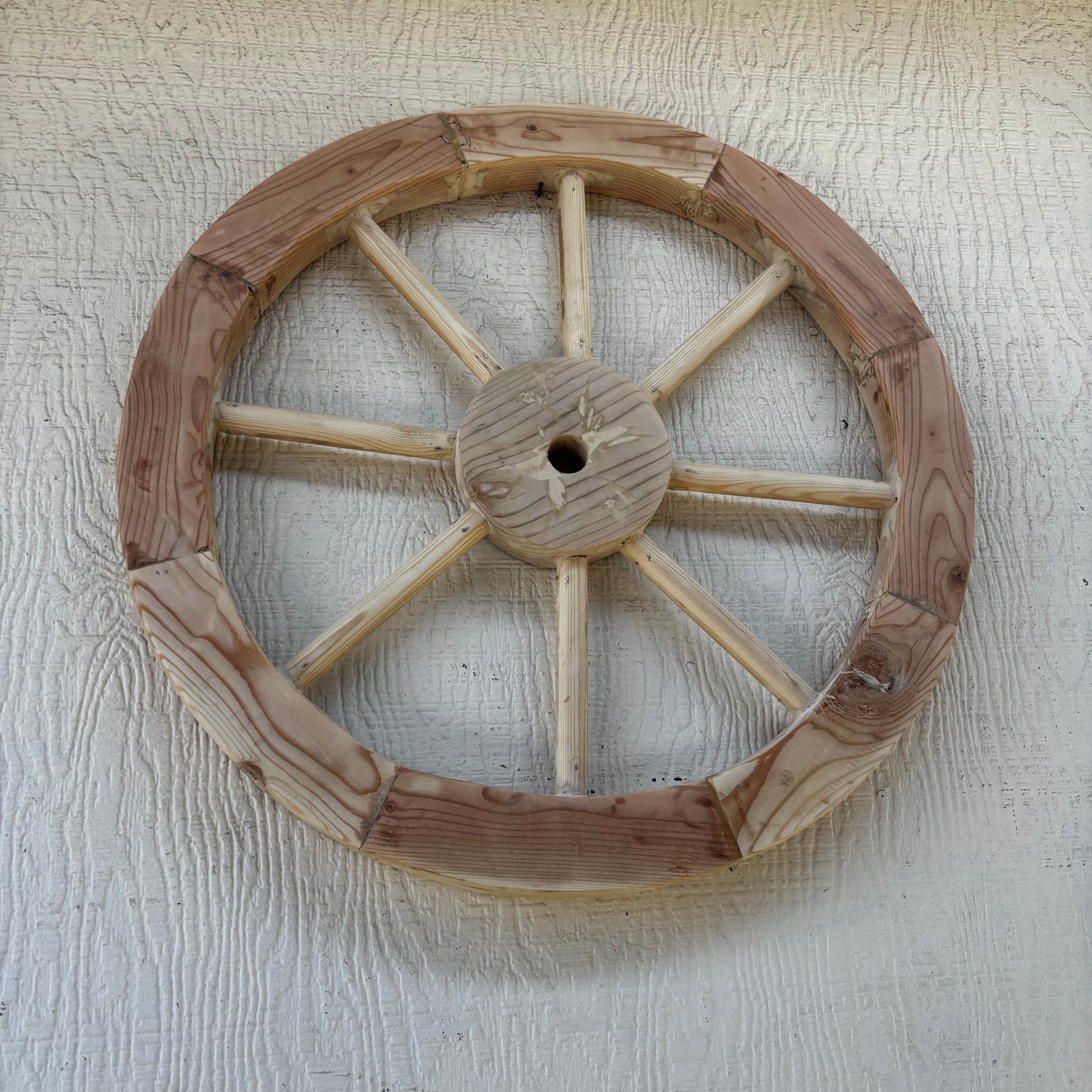 DECORATIVE WAGON WHEEL WOOD WALL ART WESTERN HOME DECOR HANDMADE TEXAS USA