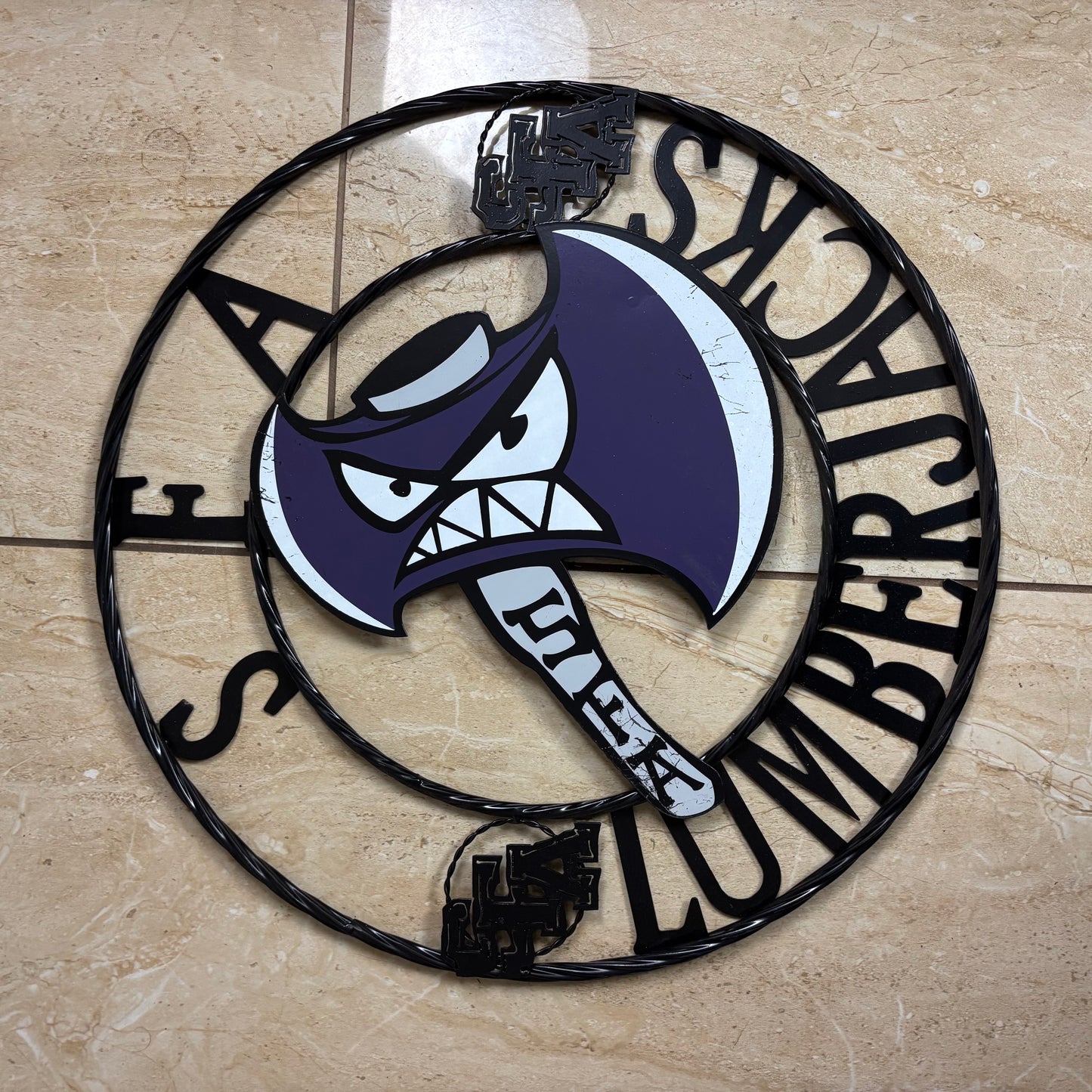 SFA LUMBERJACKS CUSTOM METAL VINTAGE CRAFT SIGN WALL ART TEAM SIGN HANDMADE