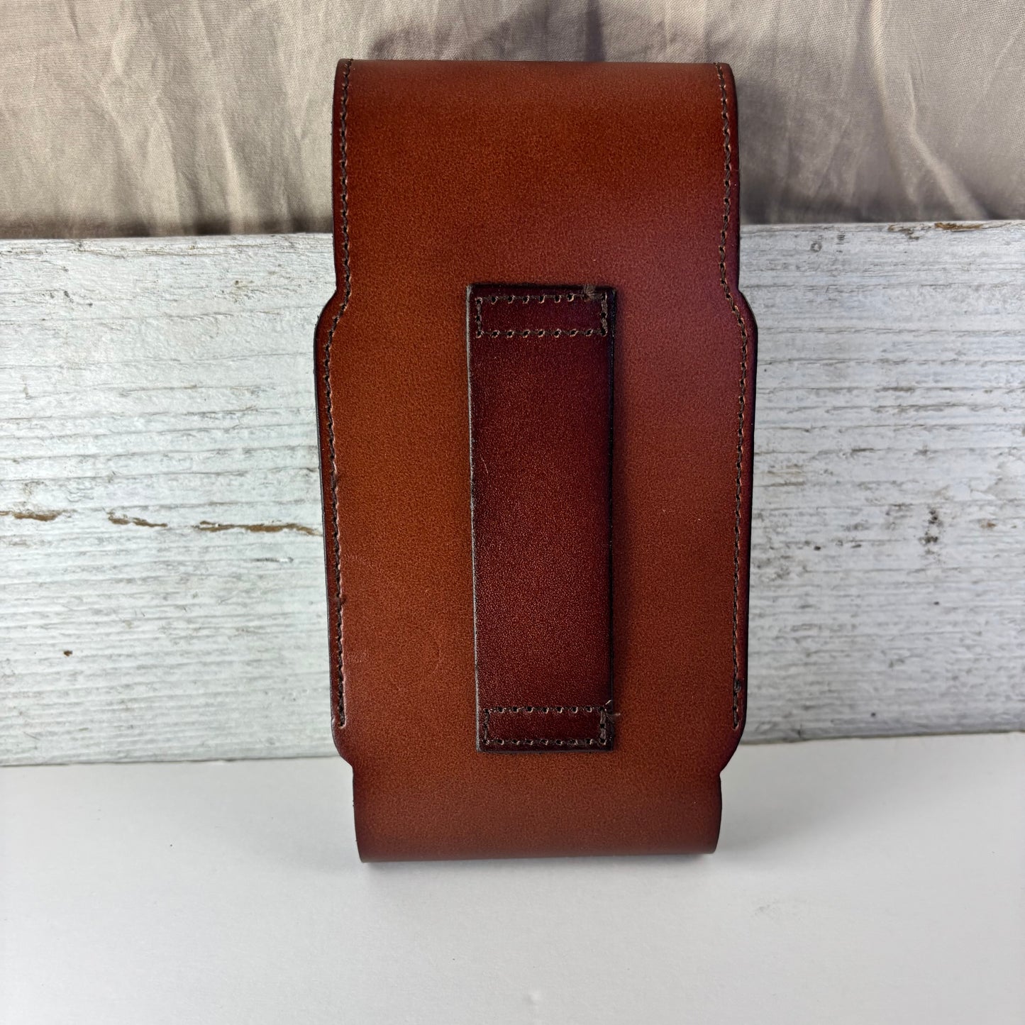7" COWBOY PRAYER  LEATHER HOLSTER BROWN POUCH EXTRA LARGE  BELT LOOP CELL PHONE CASE UNIVERSAL OVERSIZE #EH13322