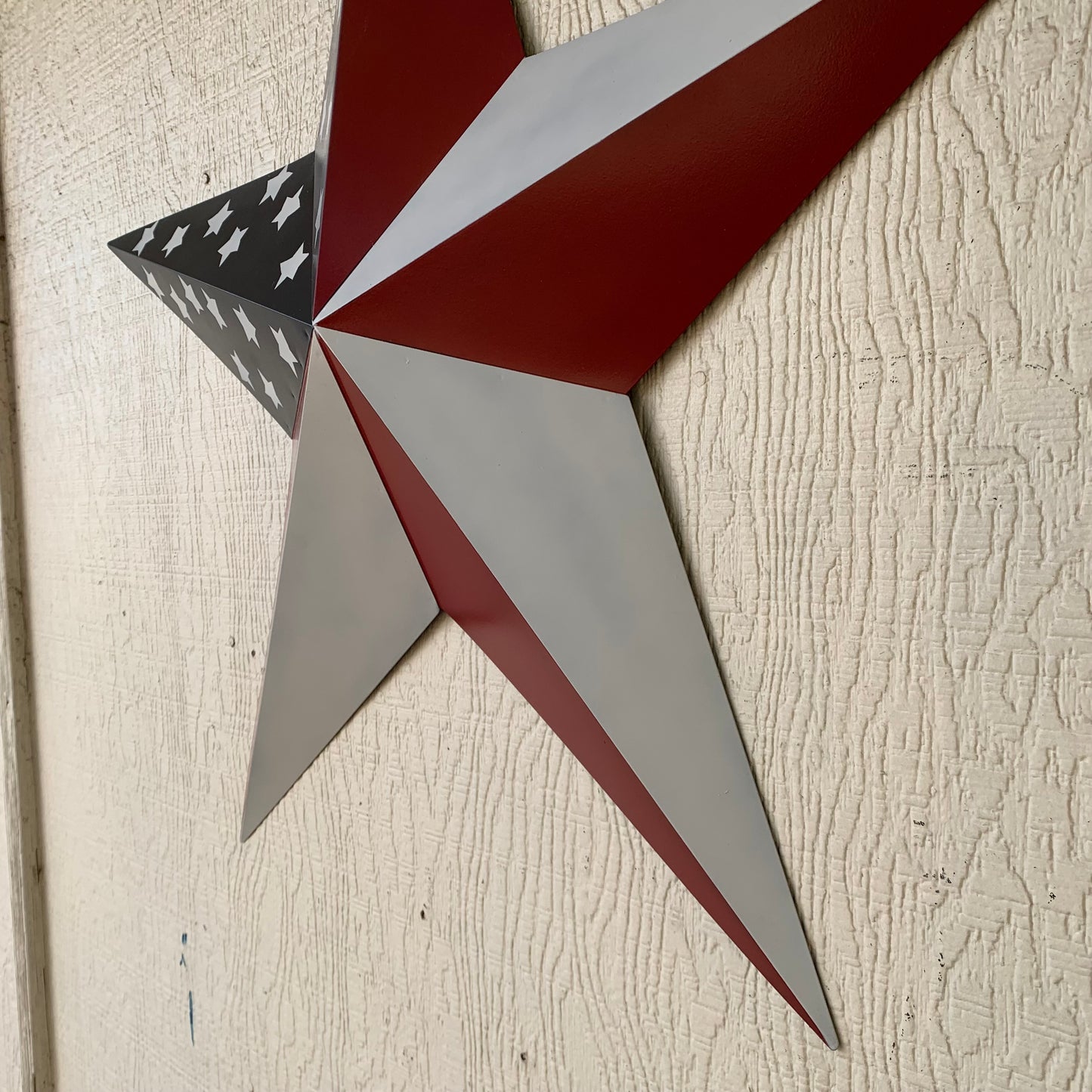 USA FLAG STAR STYLE# 5 RED WHITE & BLUE AMERICANA METAL BARN STAR WALL ART HANDMADE TO ORDER NEW #EH13380