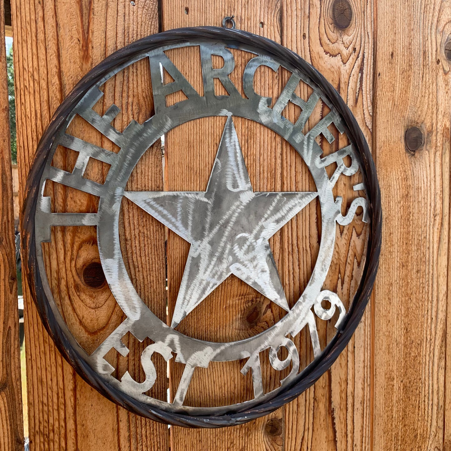ARCHER STYLE RAW METAL YOUR CUSTOM NAME LASERCUT METAL SIGN WESTERN HOME DECOR HANDMADE ART