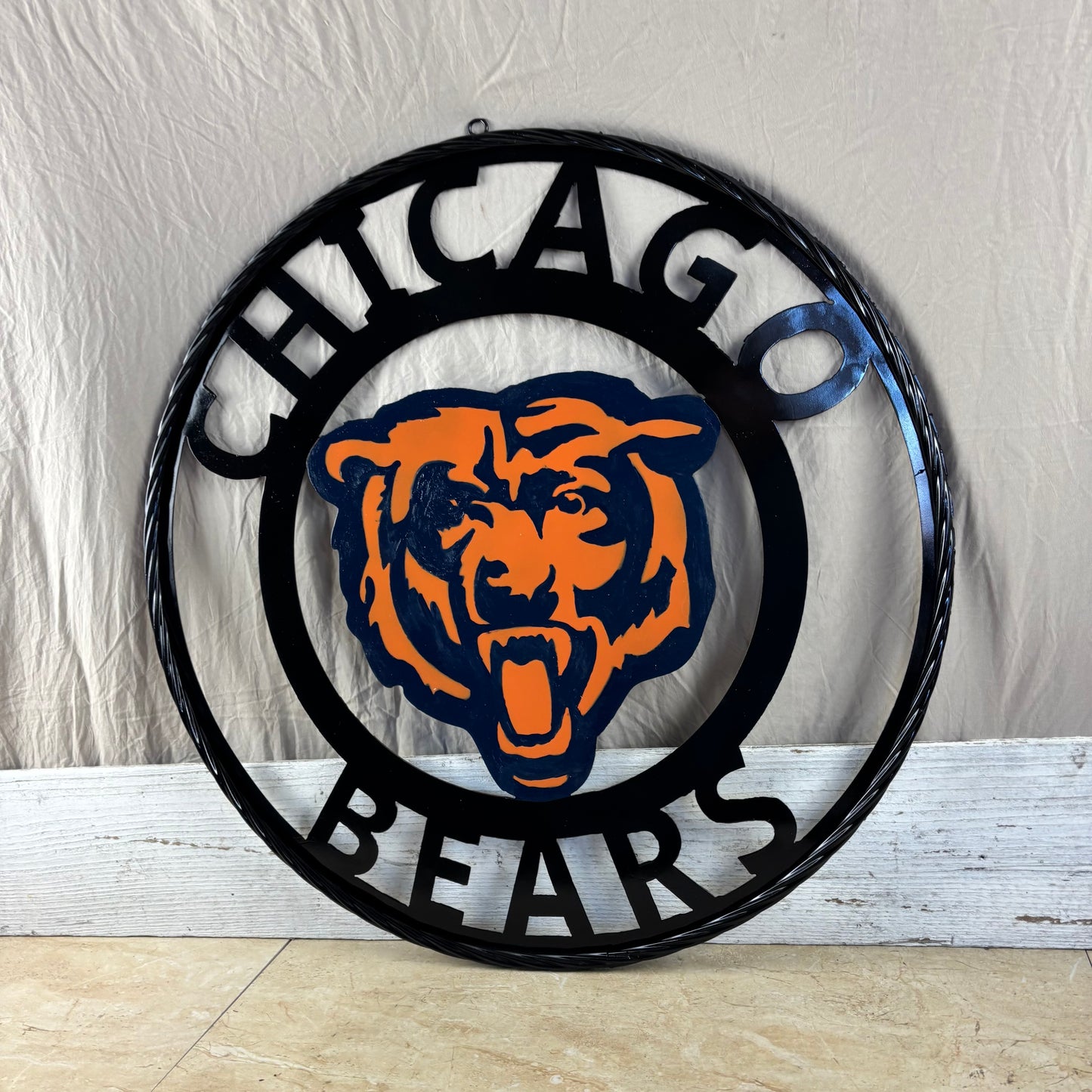 CHICAGO BEARS CUSTOM METAL VINTAGE CRAFT SIGN TEAM HANDMADE STYLE# 2