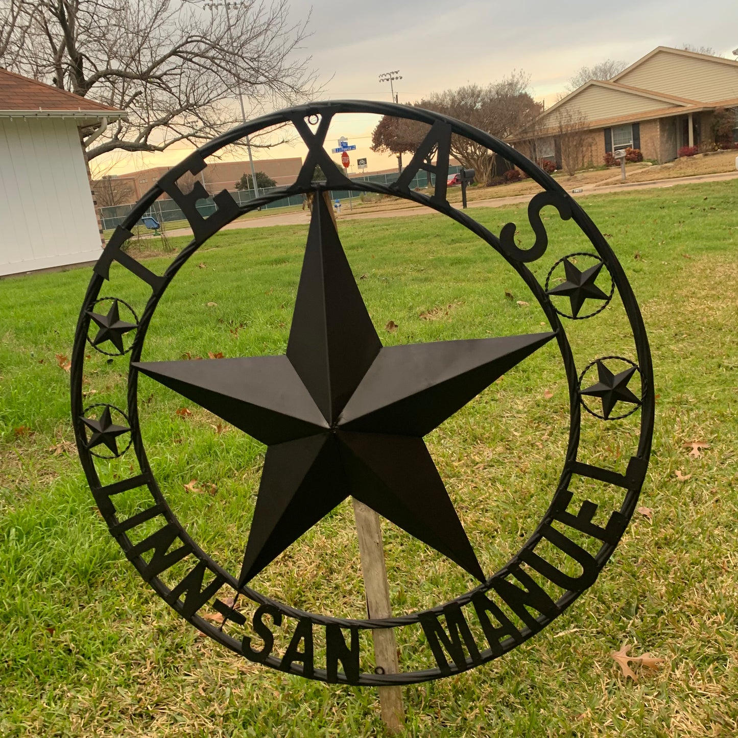 LINN SAN MANUEL STYLE YOUR CUSTOM NAME STAR METAL BARN LONE STAR 3d TWISTED ROPE RING WESTERN HOME DECOR HANDMADE NEW
