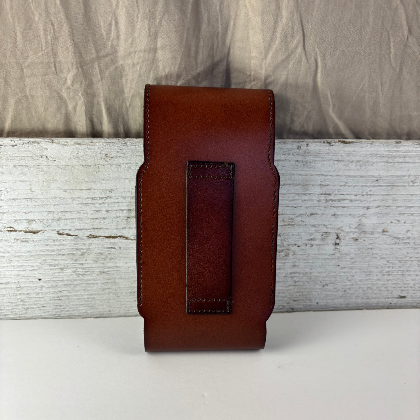 7" COWBOY PRAYER  LEATHER HOLSTER BROWN POUCH EXTRA LARGE  BELT LOOP CELL PHONE CASE UNIVERSAL OVERSIZE #EH13322