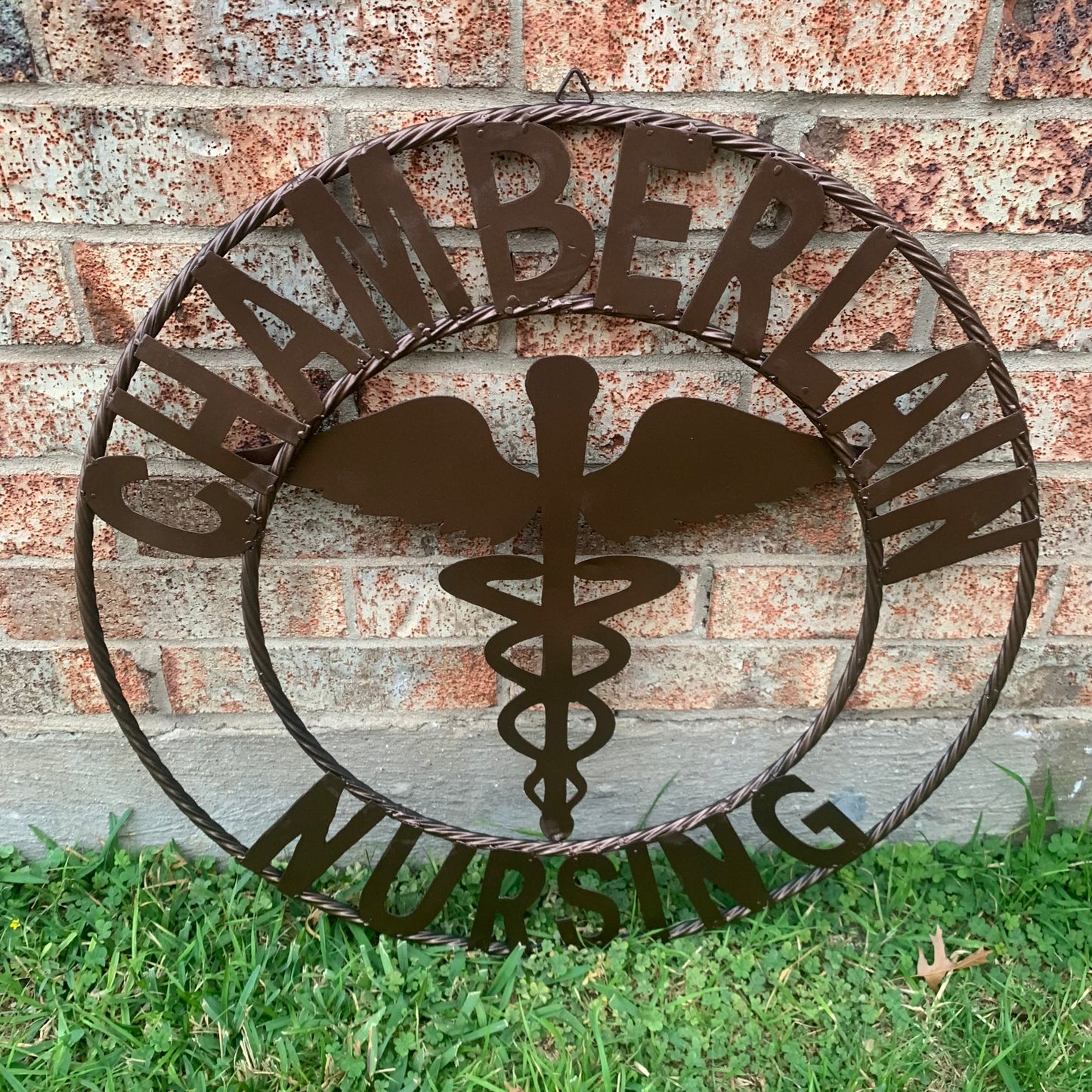 CHAMBERLAIN NURSING STYLE CUSTOM NAME SIGN MEDICAL LOGO HANDMADE