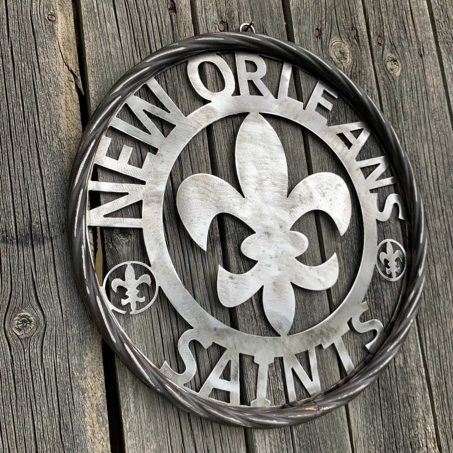 NEW ORLEANS SAINTS CUSTOM RAW METAL CRAFT SIGN WALL ART WESTERN HOME DECOR LASERCUT ART HANDMADE 12",18",24