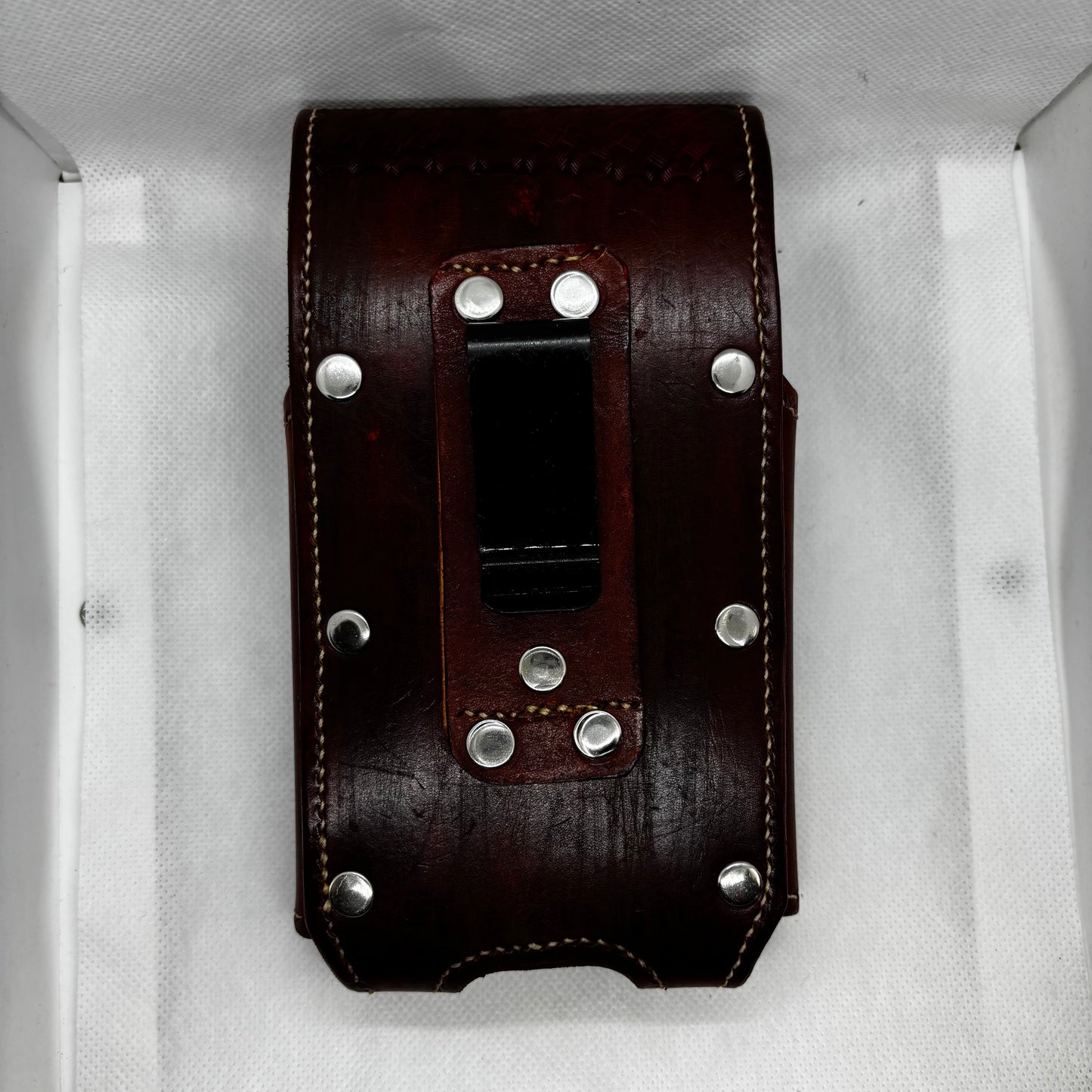 7" LONE STAR LEATHER HOLSTER BROWN STAR POUCH EXTRA LARGE  BELT LOOP CLIP CELL PHONE CASE UNIVERSAL HANDMADE #EH13808
