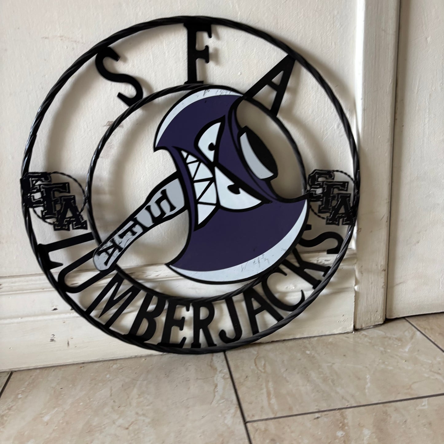 SFA LUMBERJACKS CUSTOM METAL VINTAGE CRAFT SIGN WALL ART TEAM SIGN HANDMADE
