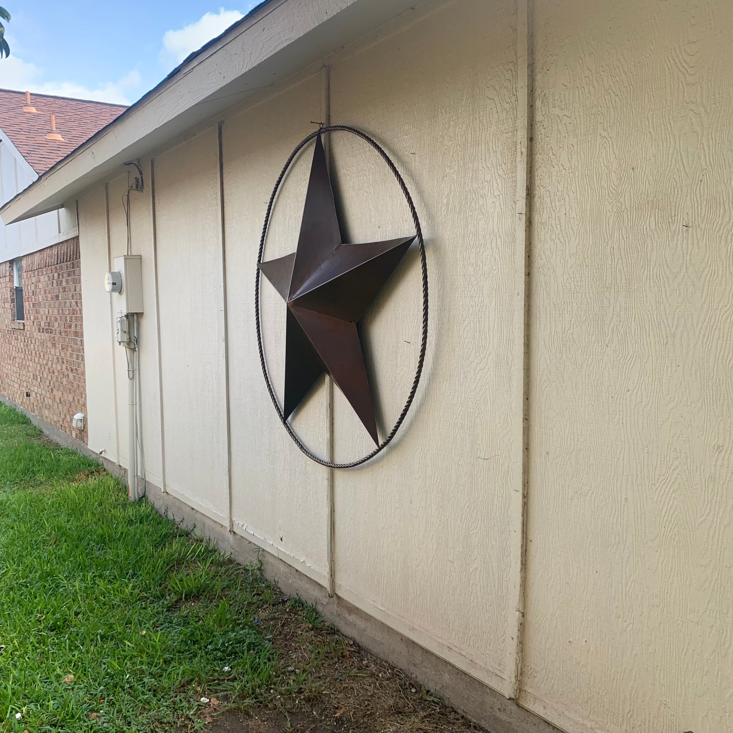 LONE STAR 60" BARN STAR METAL RUSTIC  BRONZE VINTAGE COPPER WALL ART WESTERN HOME DECOR HANDMADE NEW EH10524