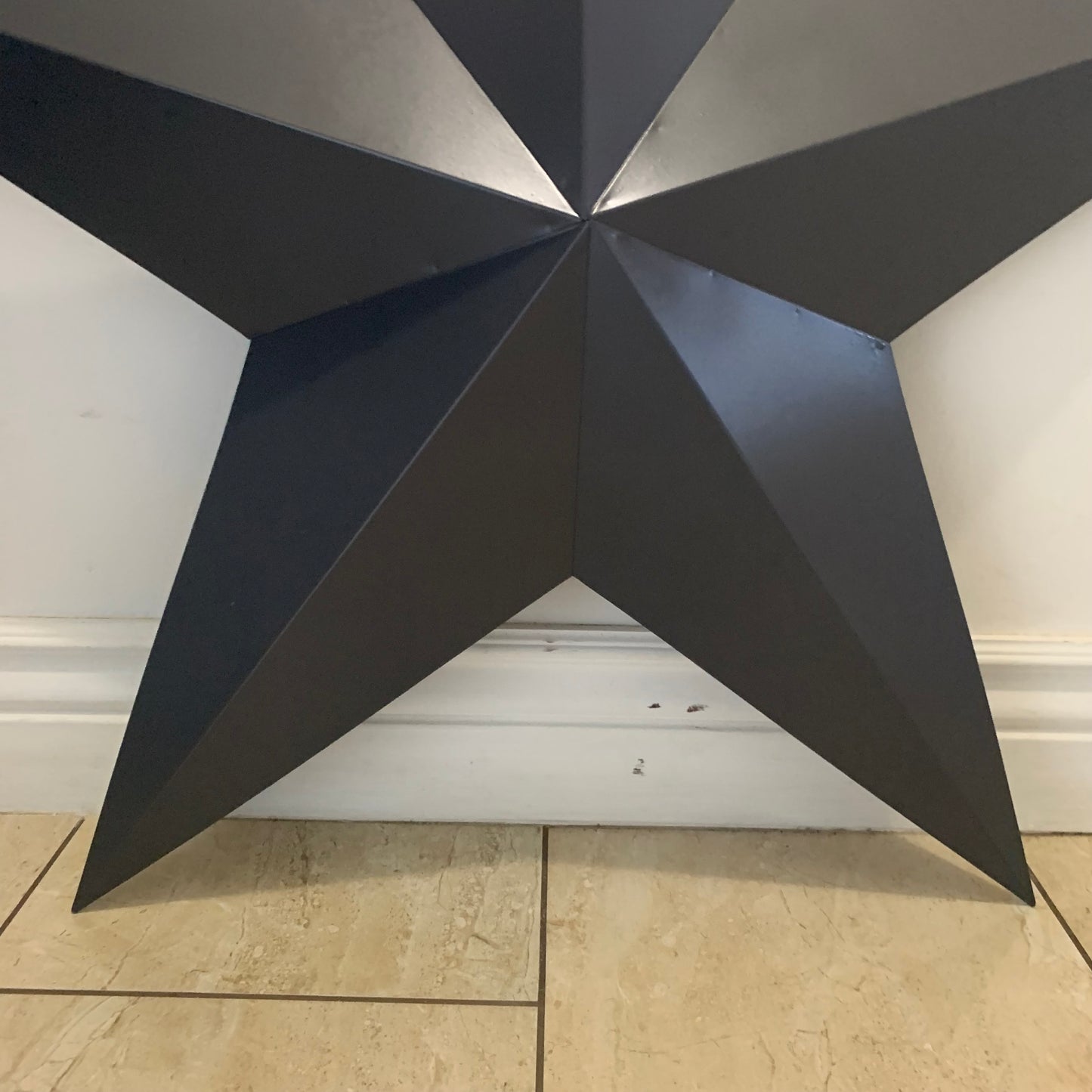 GUN METAL GREY STAR BARN STAR NO RING DAVID STAR 5 POINT WESTERN HOME DECOR HAND PAINTED